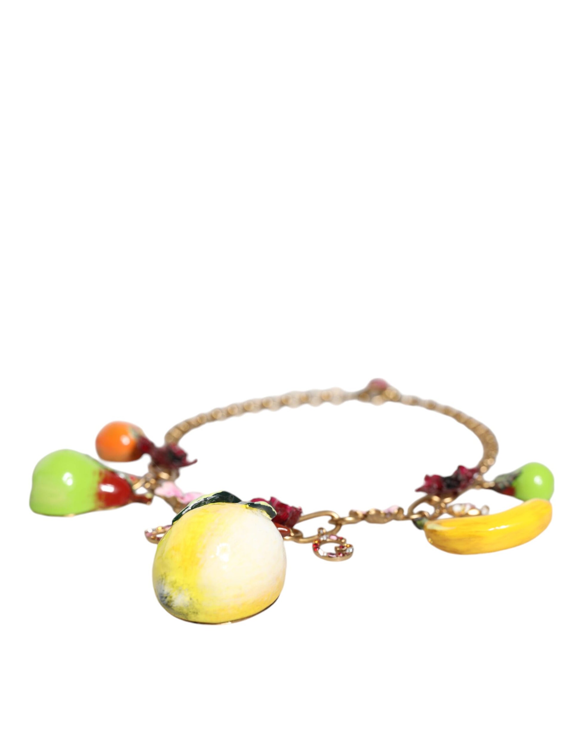 Gold Messing Obst Anhänger Blumen Kristall Logo Halskette