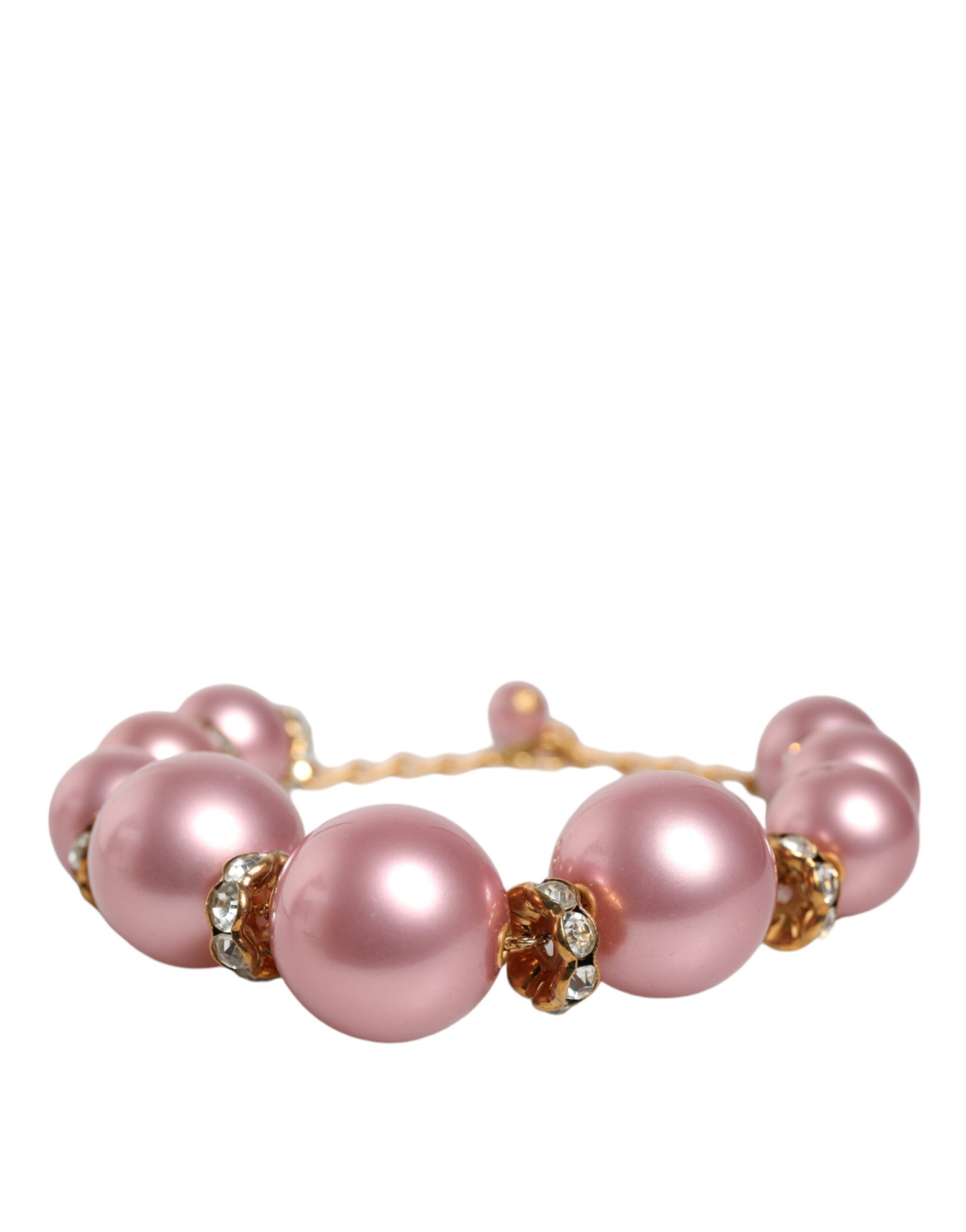 Rosa Maxi Faux Perlen Perlen Kristalle Gold Kette Halskette