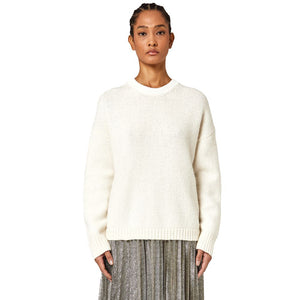 White Recycled Wool Women Sweater