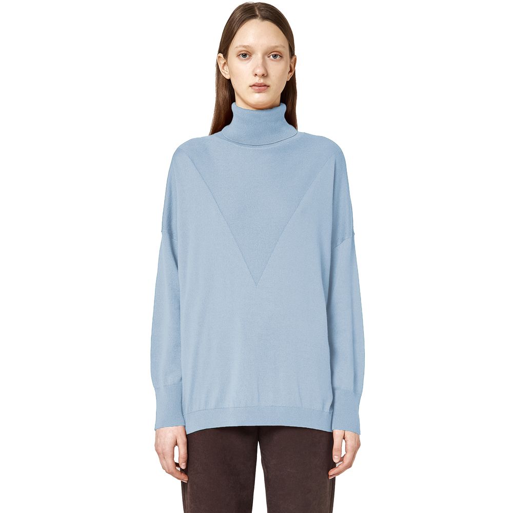 Hellblauer Seidenpullover für Damen