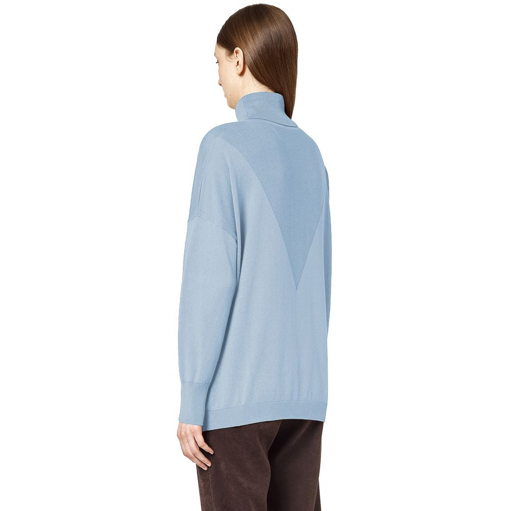 Hellblauer Seidenpullover für Damen