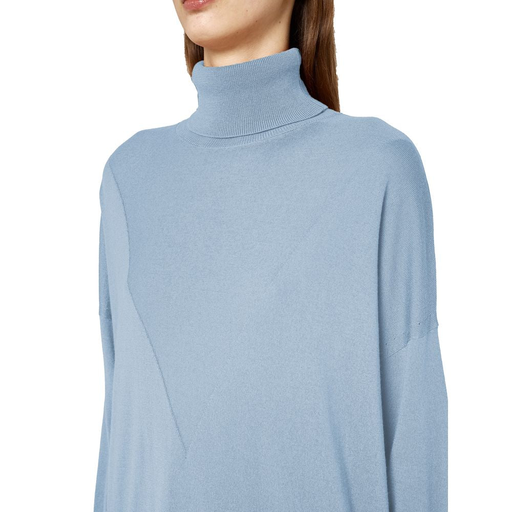 Hellblauer Seidenpullover für Damen