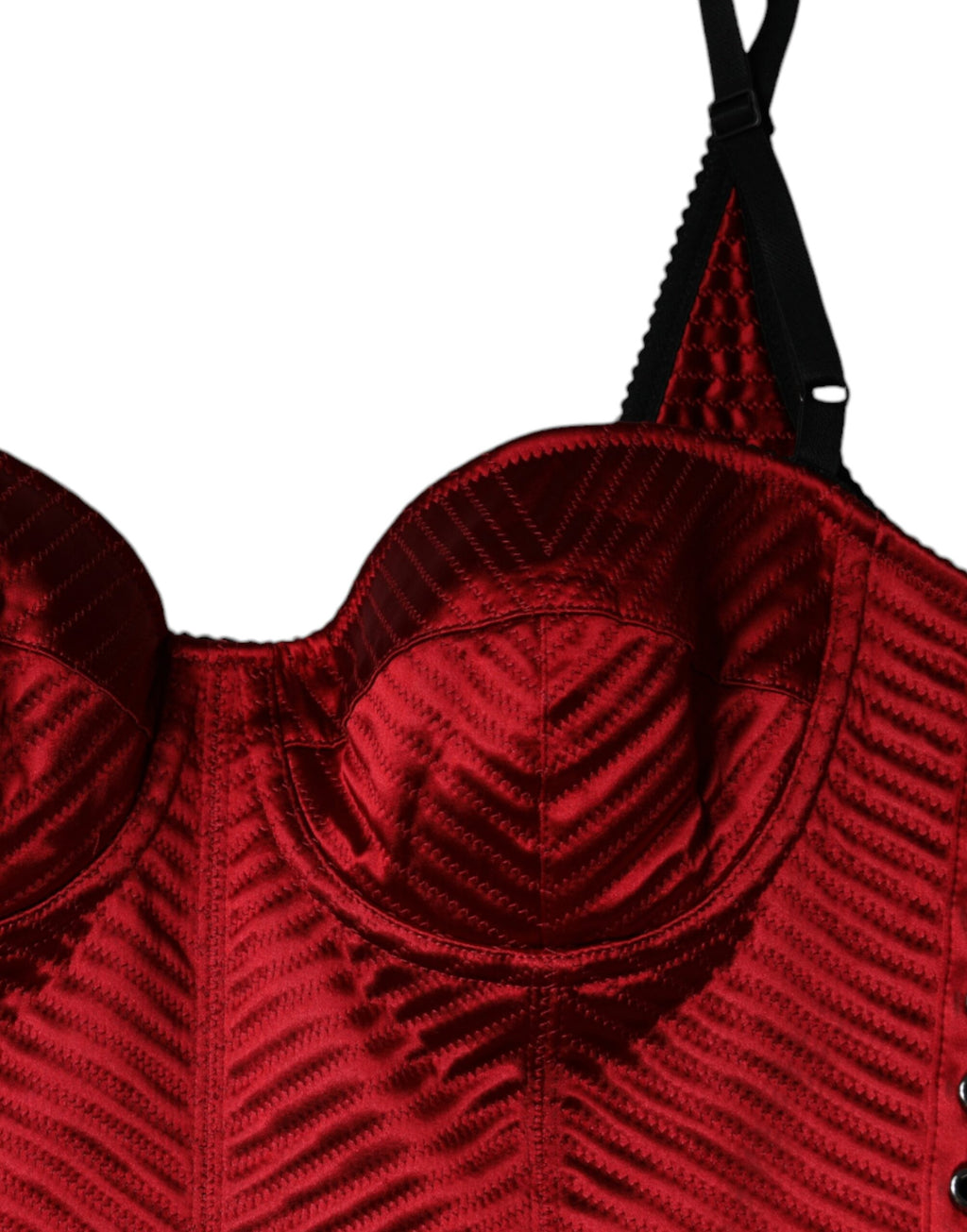 Rotes, figurbetontes Midikleid mit Bustier-Korsett und Spitze