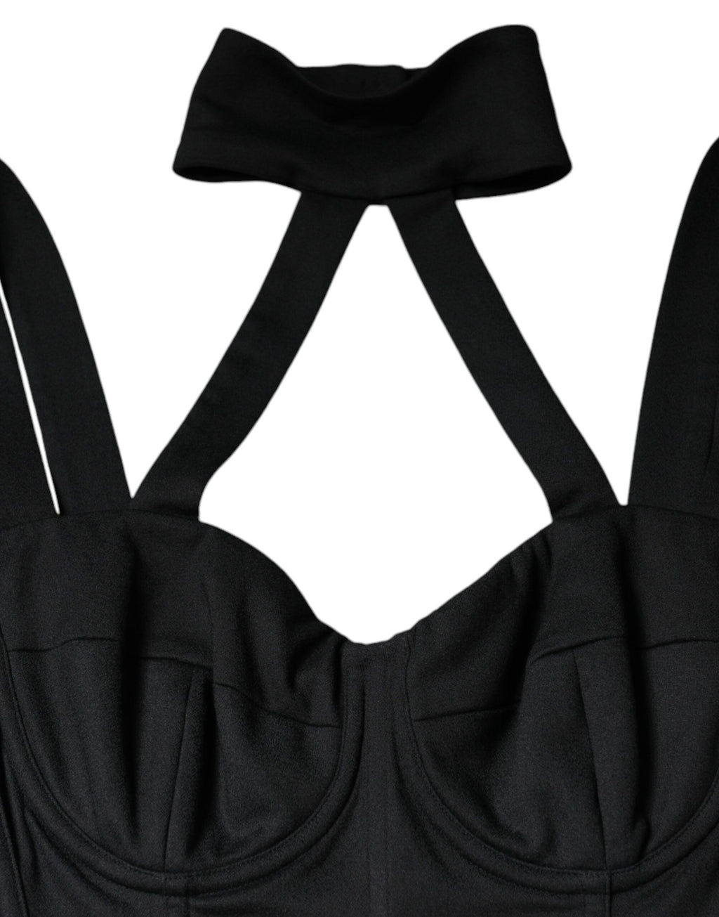 Schwarzes, ärmelloses, figurbetontes Minikleid mit Cut-outs
