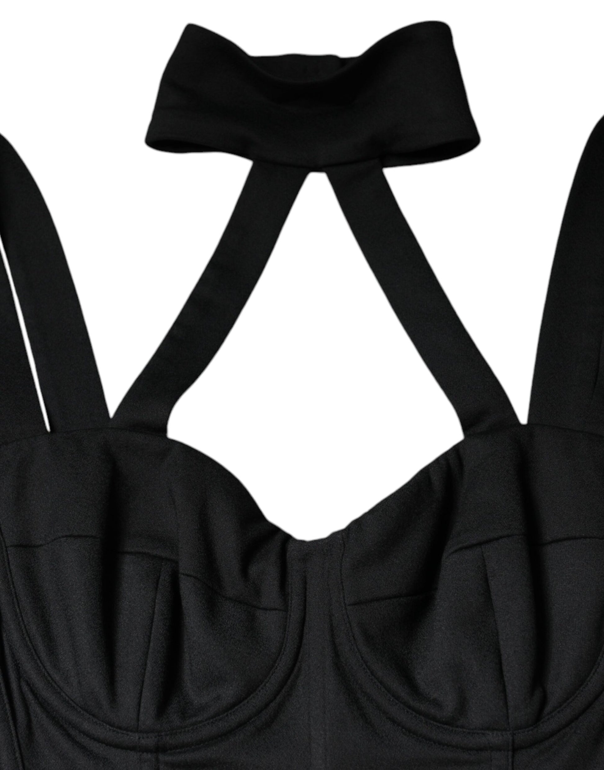 Schwarzes, ärmelloses, figurbetontes Minikleid mit Cut-outs