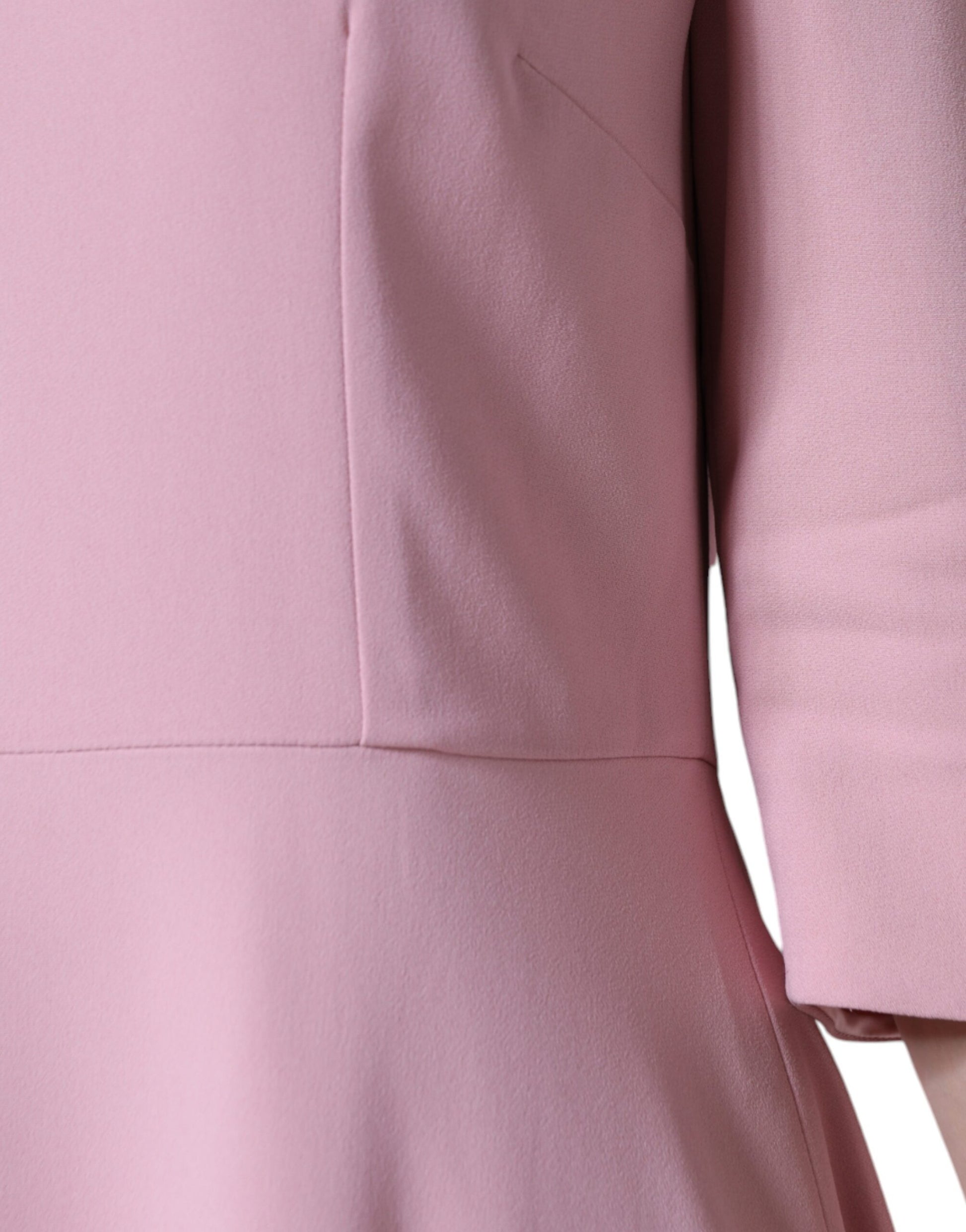 Rosa A-Linien-Kleid aus Viskose mit 3/4-Ärmeln
