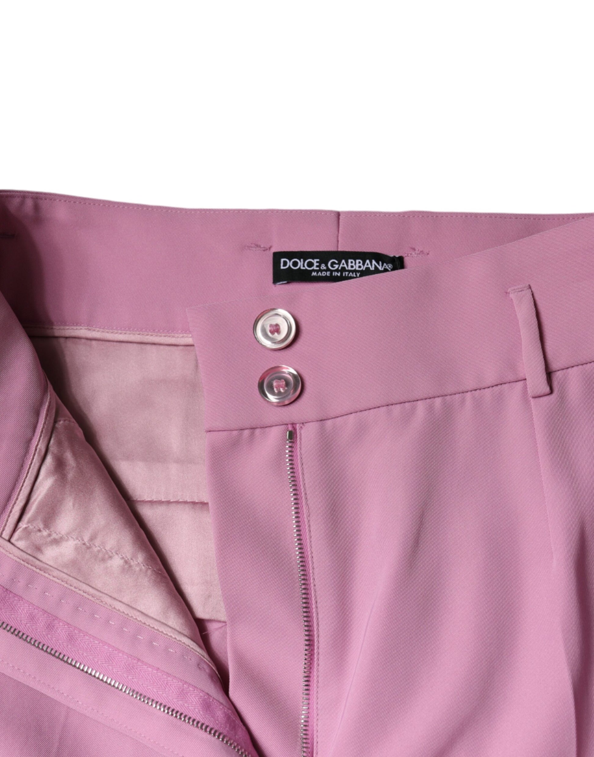 Rosa Polyester High Waist Tapered Damenhose
