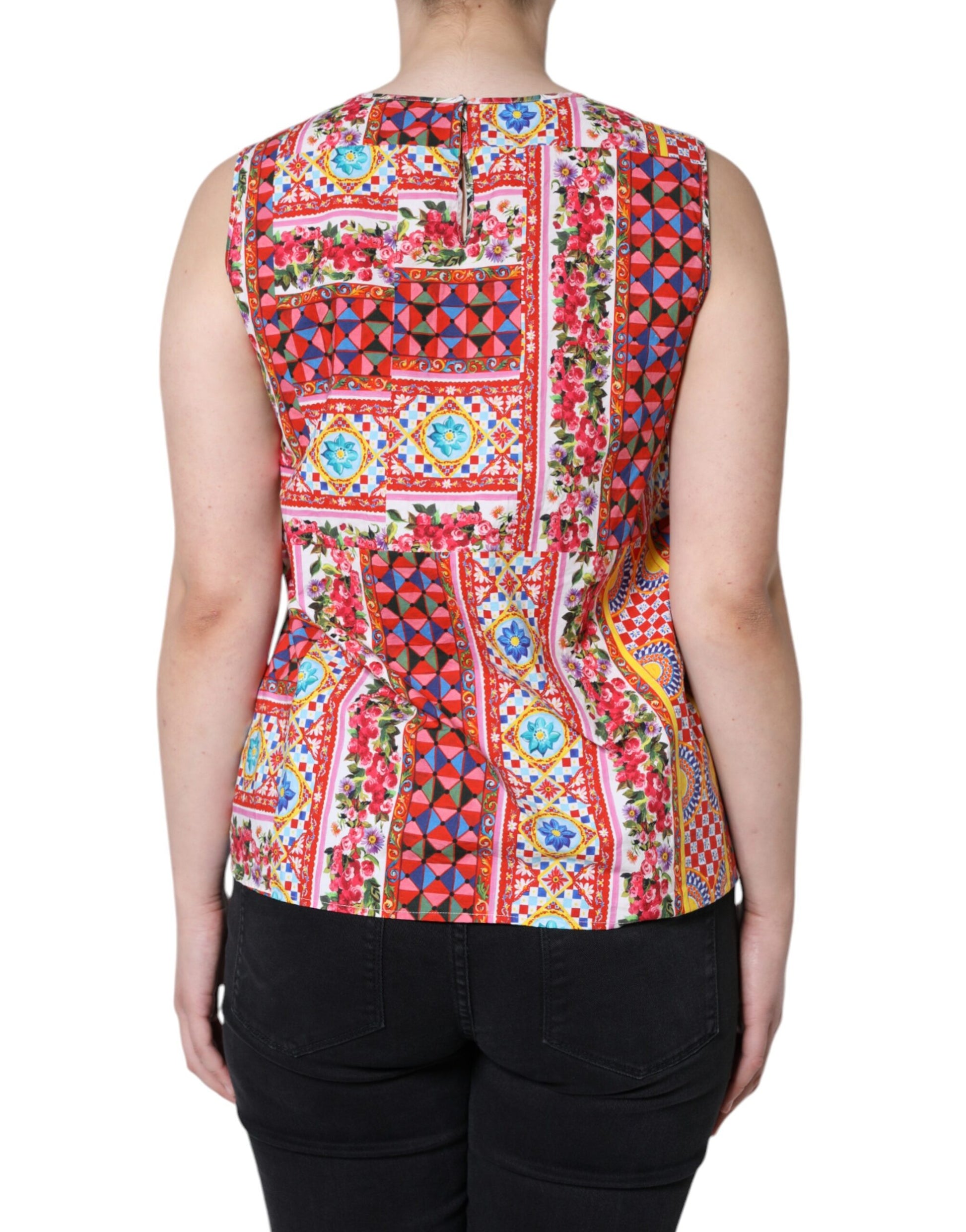 Mehrfarbiges Carretto-Tanktop aus Baumwolle mit Blumenmuster