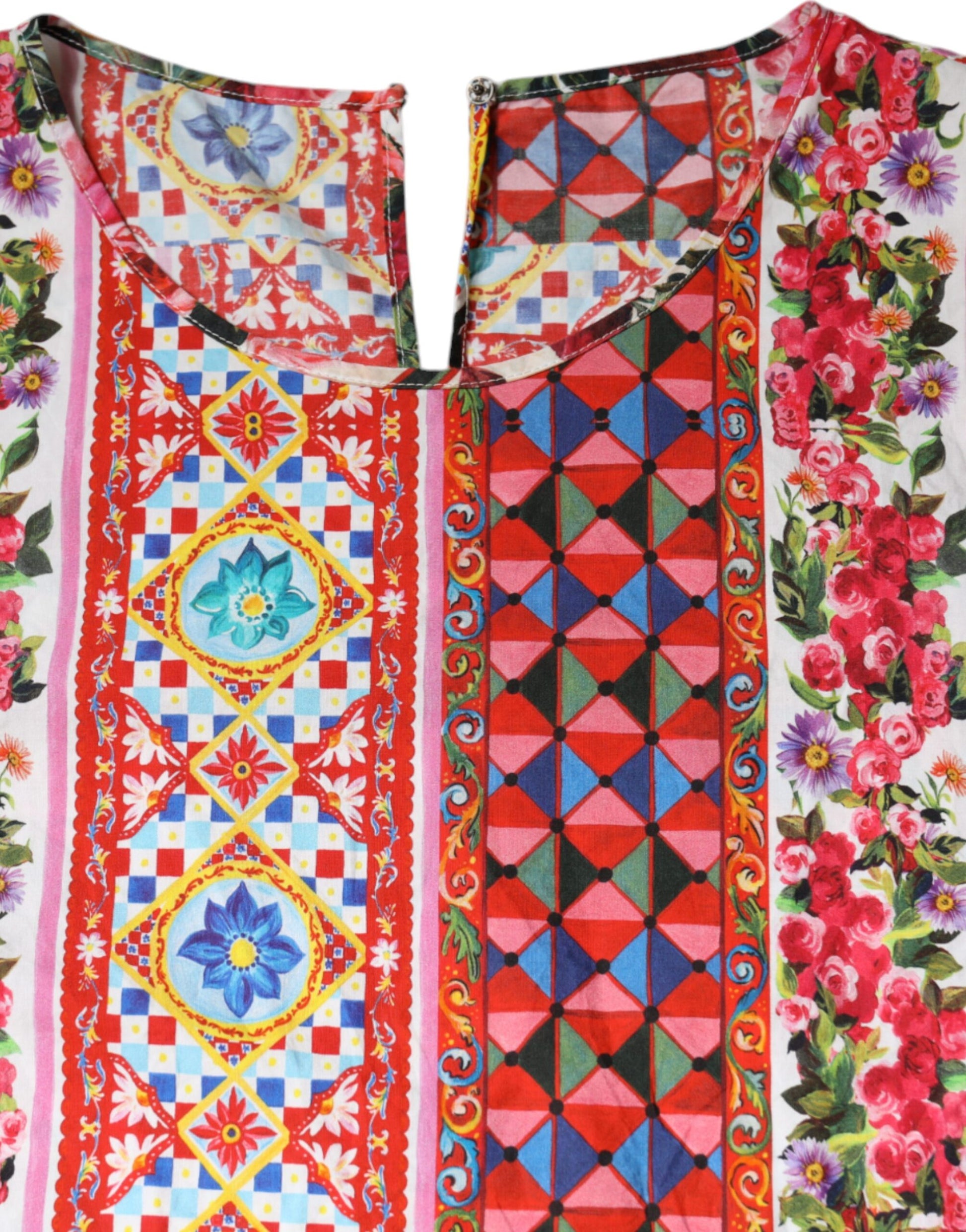 Mehrfarbiges Carretto-Tanktop aus Baumwolle mit Blumenmuster