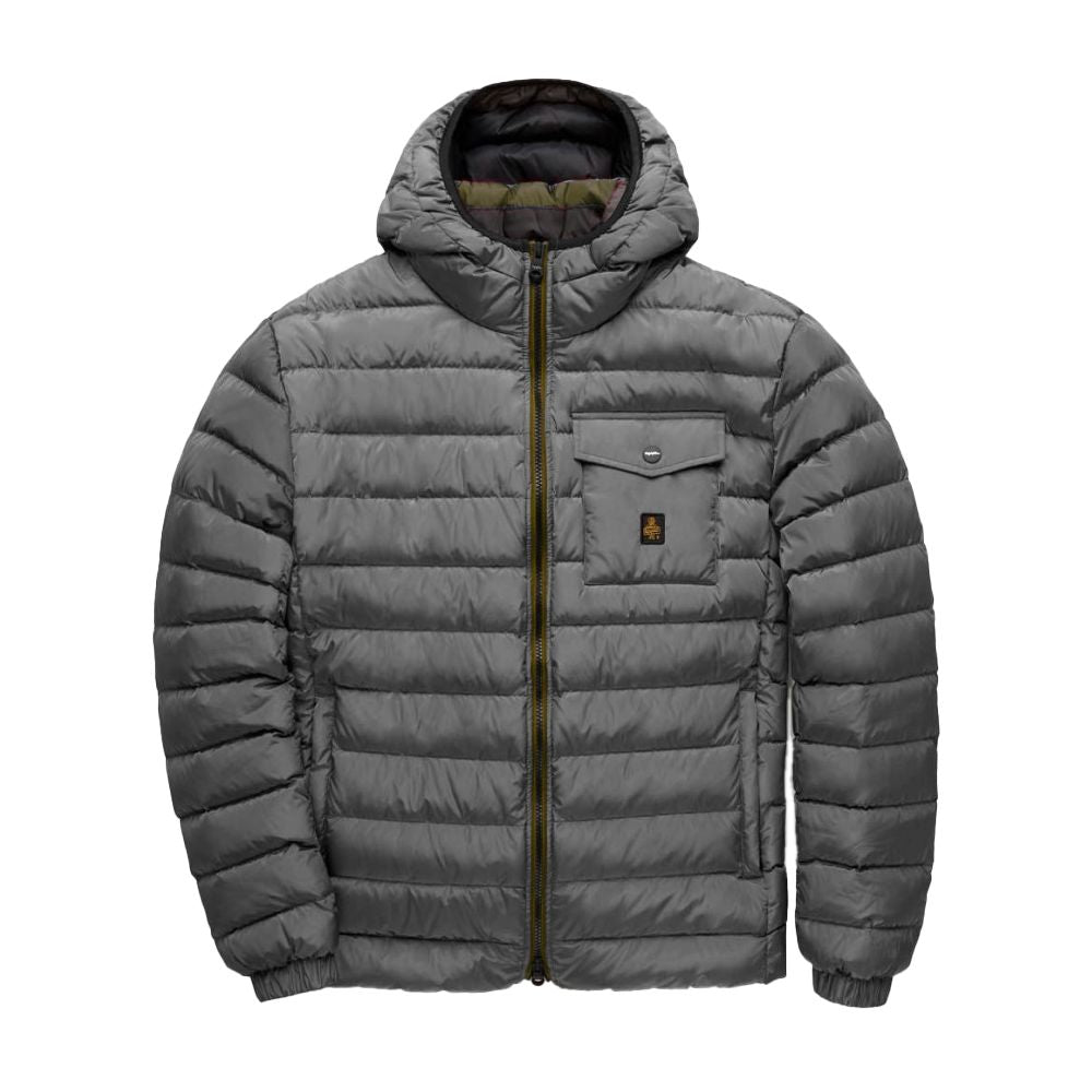 Gray Nylon Men's Down Jacket