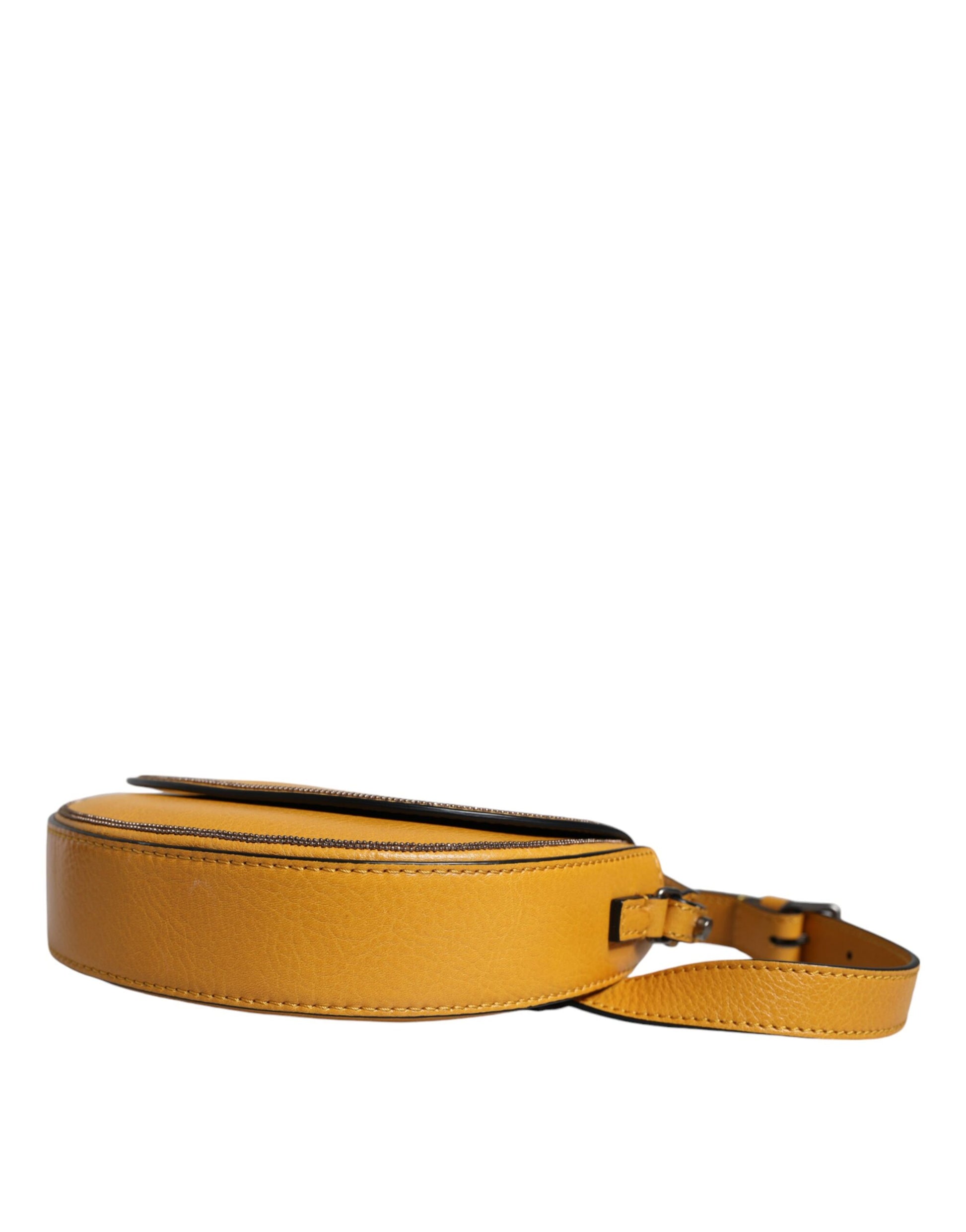 Hellbraune Schultertasche aus Leder mit Logo