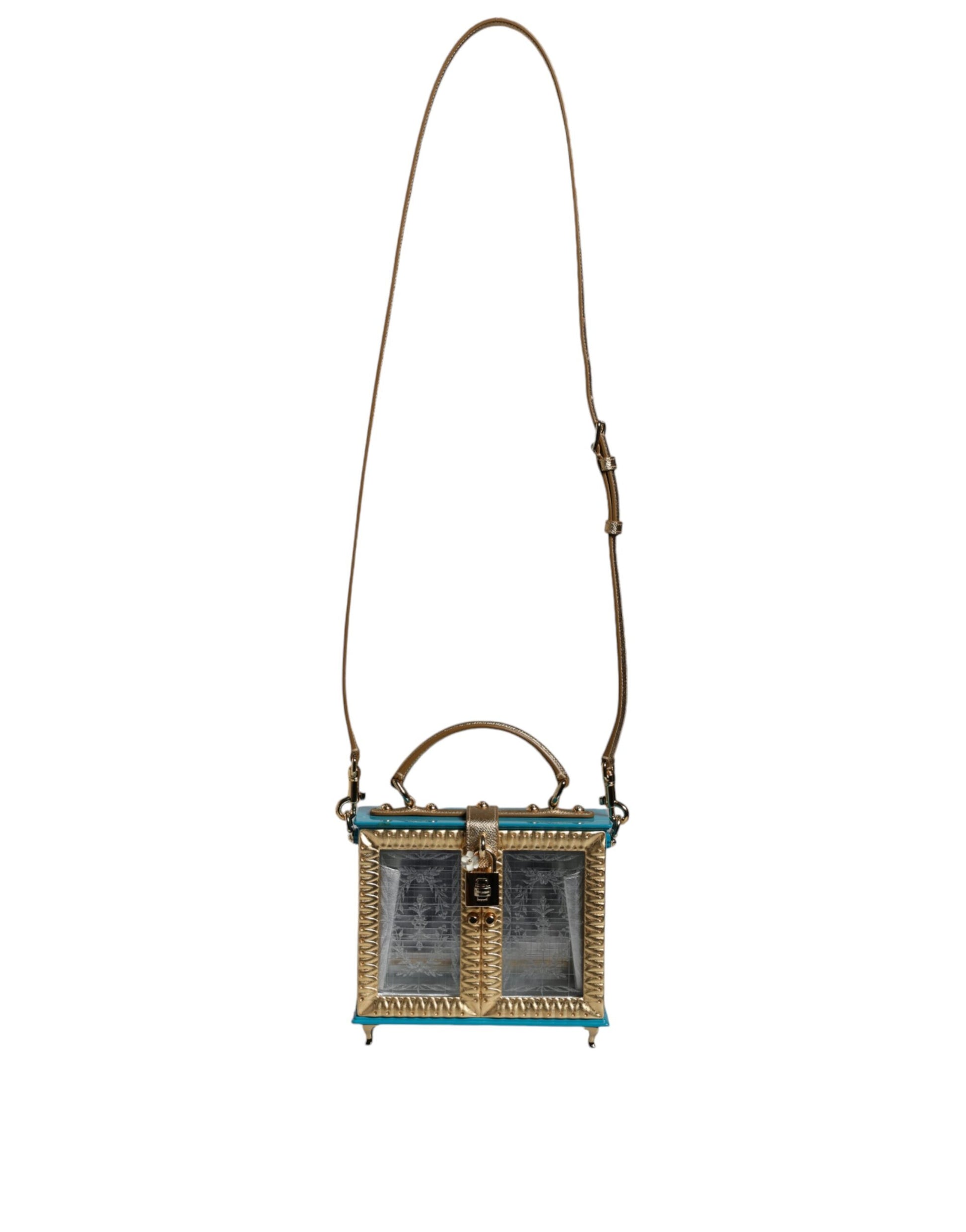 Mehrfarbige Clutch-Umhängetasche aus Holzleder