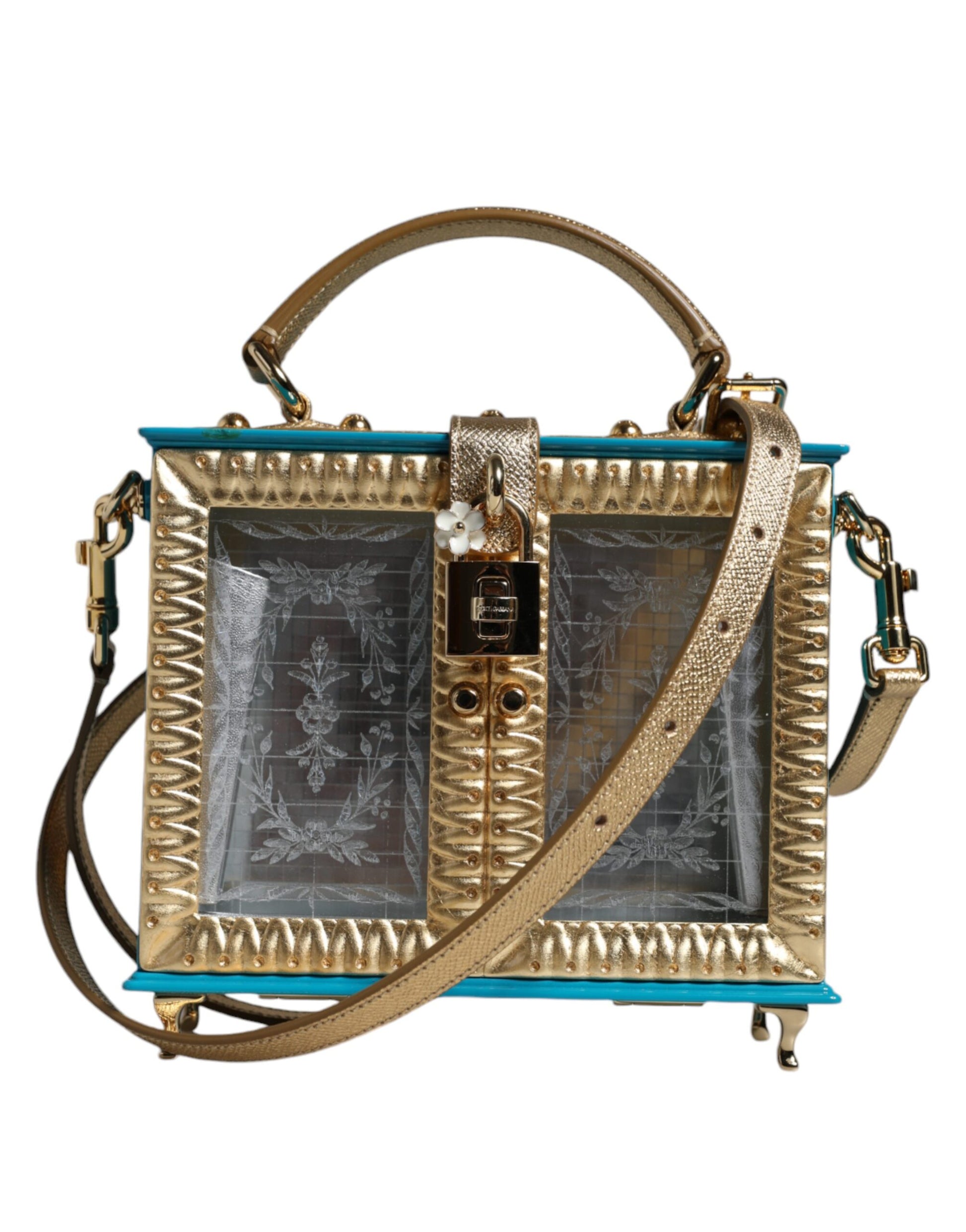 Mehrfarbige Clutch-Umhängetasche aus Holzleder