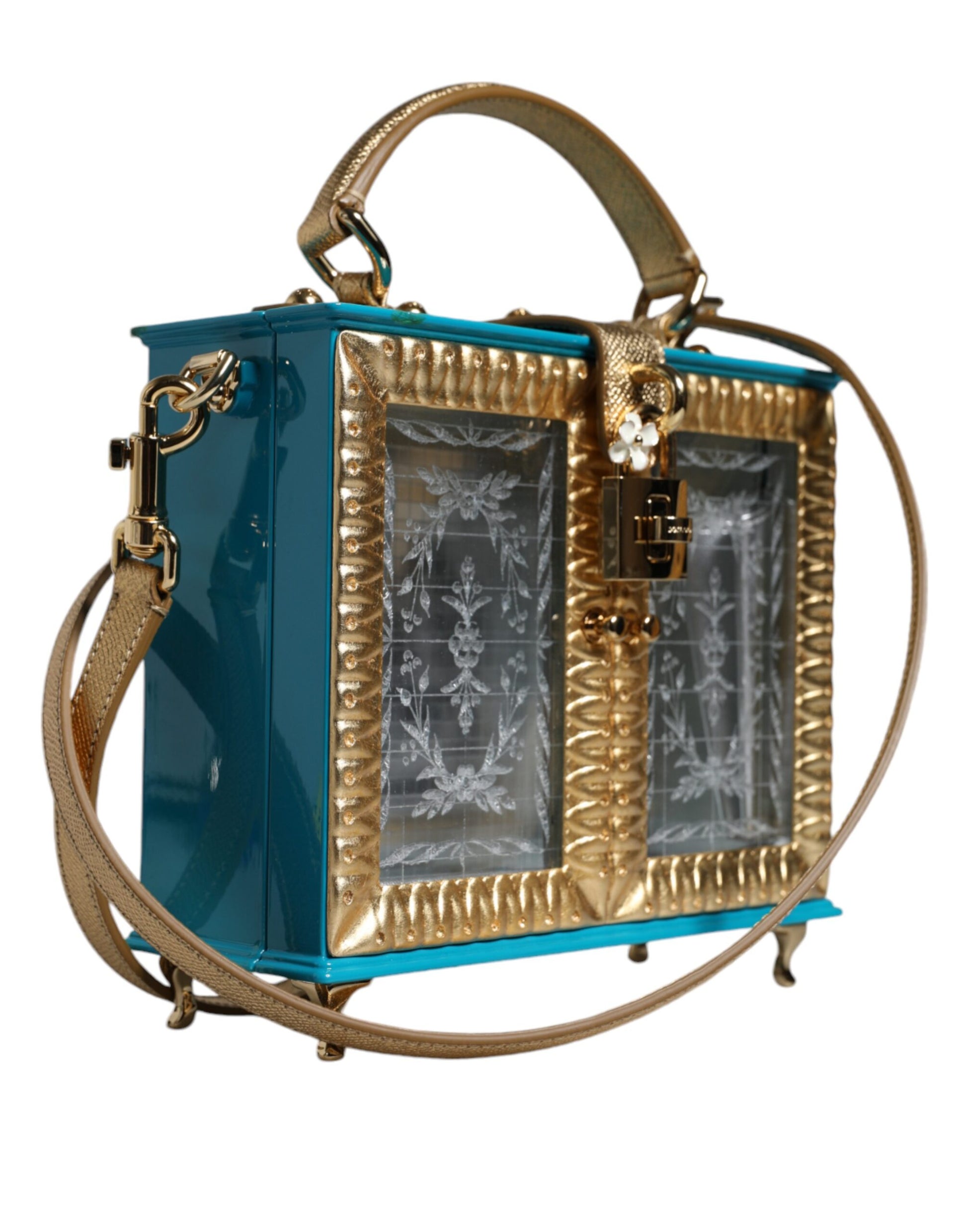 Mehrfarbige Clutch-Umhängetasche aus Holzleder