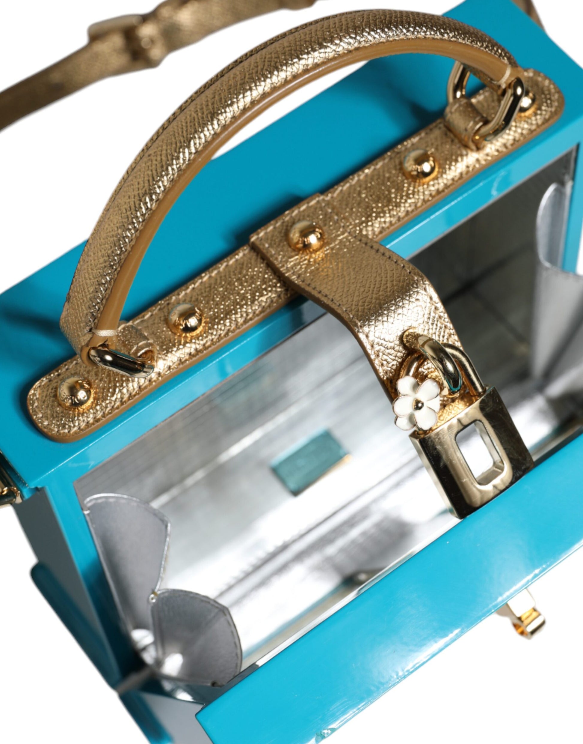 Mehrfarbige Clutch-Umhängetasche aus Holzleder