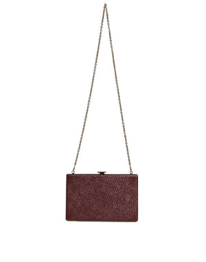 Kastanienbraune Clutch aus Leder für den Abend