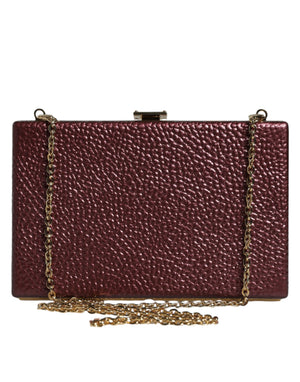 Kastanienbraune Clutch aus Leder für den Abend