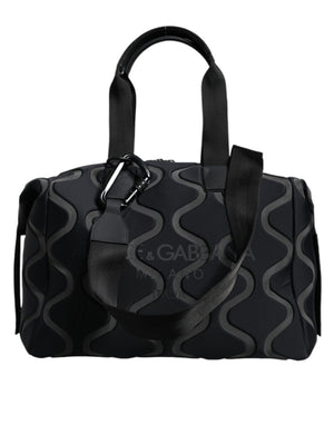 Schwarze Neopren-Schultertasche mit Logo