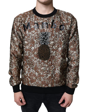 Brauner Jacquard-Pullover „Mambo Pineapple“