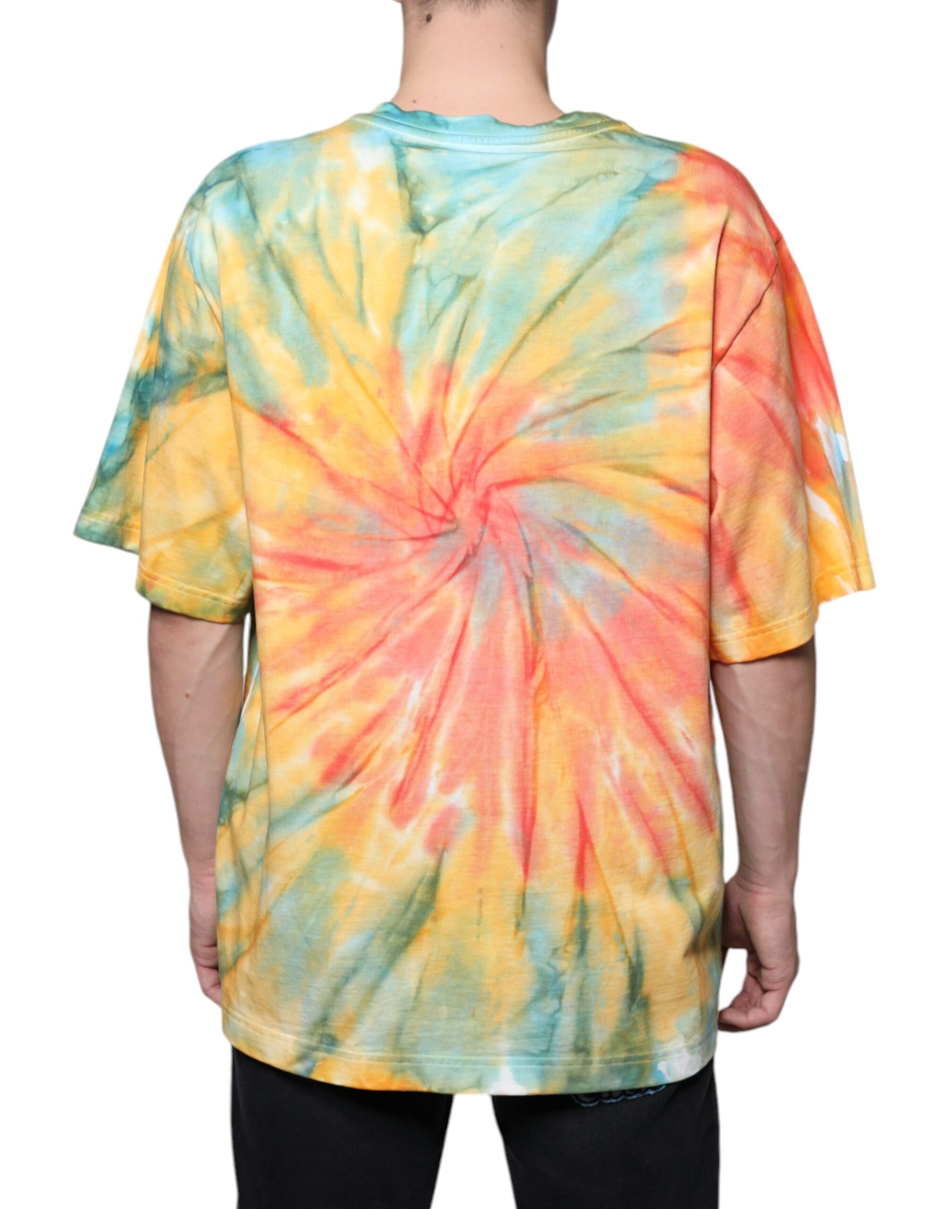 Mehrfarbiges T-Shirt aus Baumwolle mit Batik-Logo