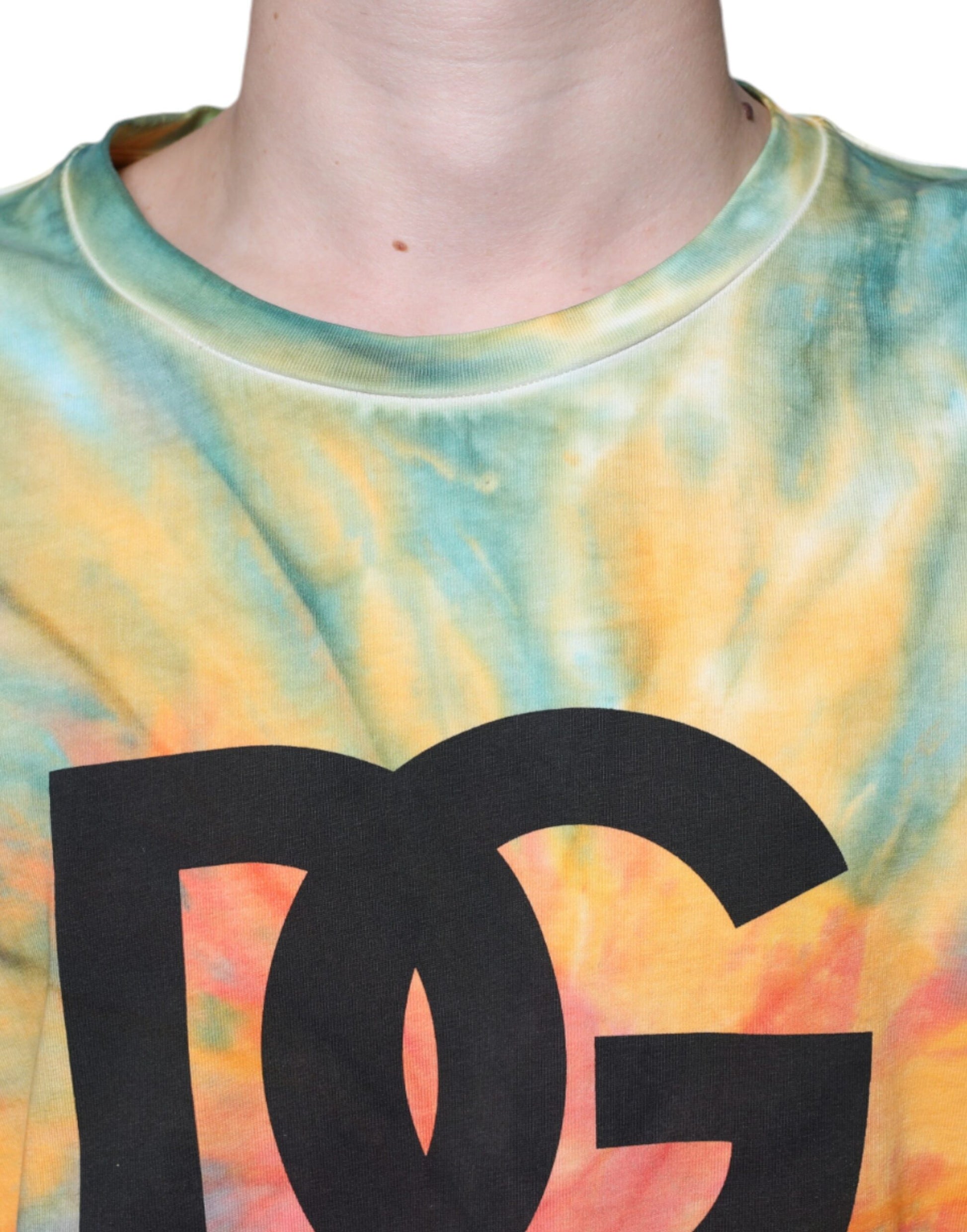 Mehrfarbiges T-Shirt aus Baumwolle mit Batik-Logo