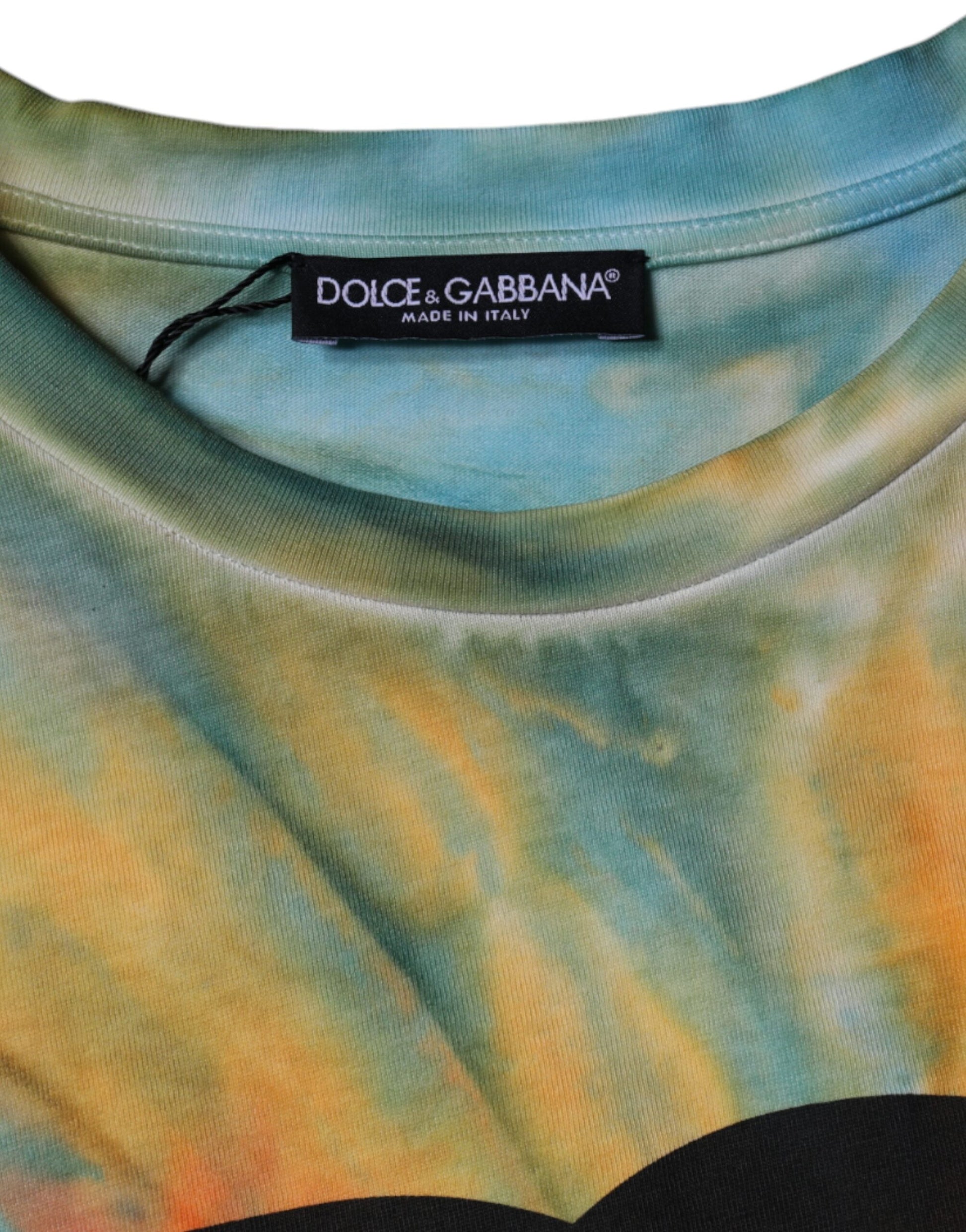 Mehrfarbiges T-Shirt aus Baumwolle mit Batik-Logo