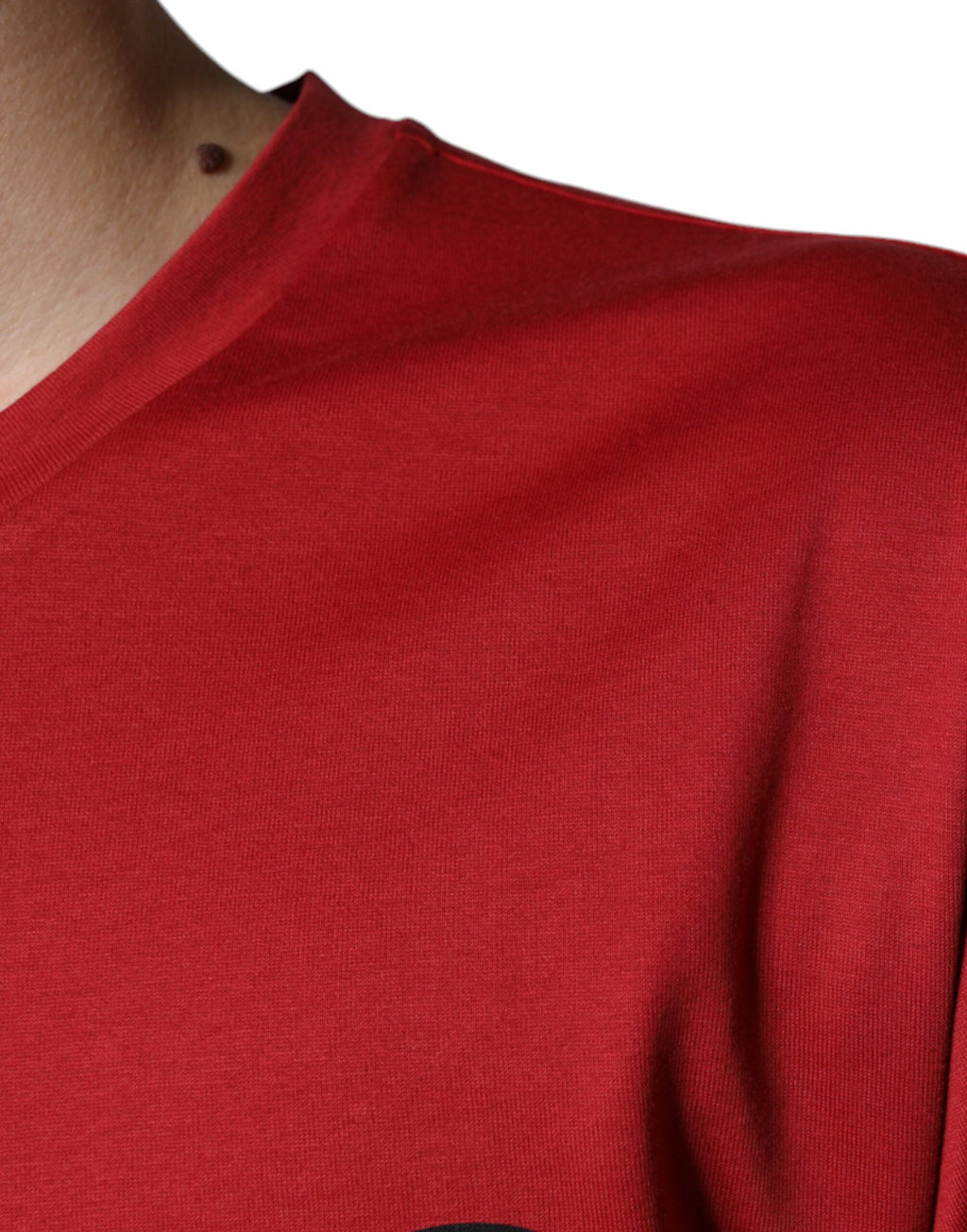 Rotes Baumwoll-T-Shirt mit Rundhalsausschnitt und DG-Logo-Print