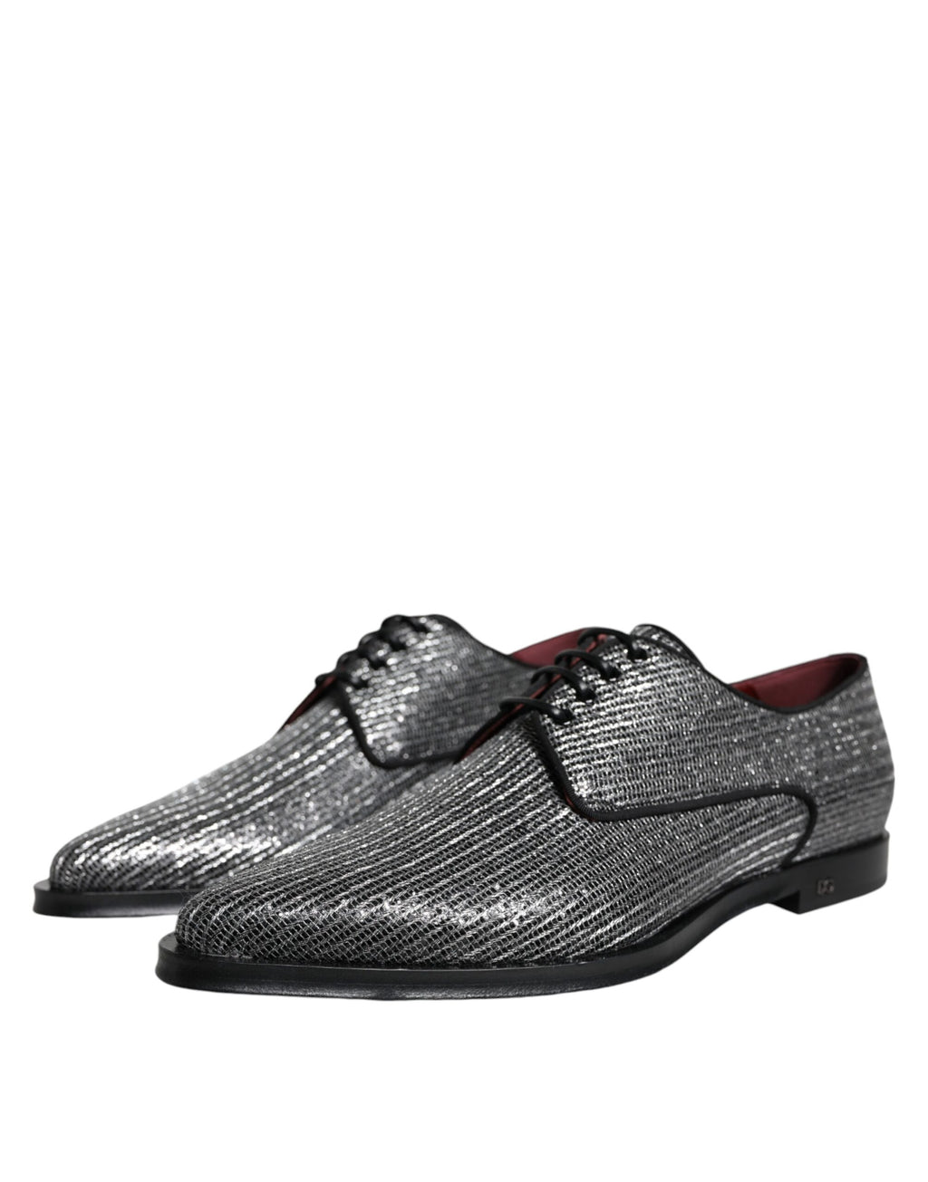 Silberne Derby-Schuhe aus Polyurethan für formelle Anlässe