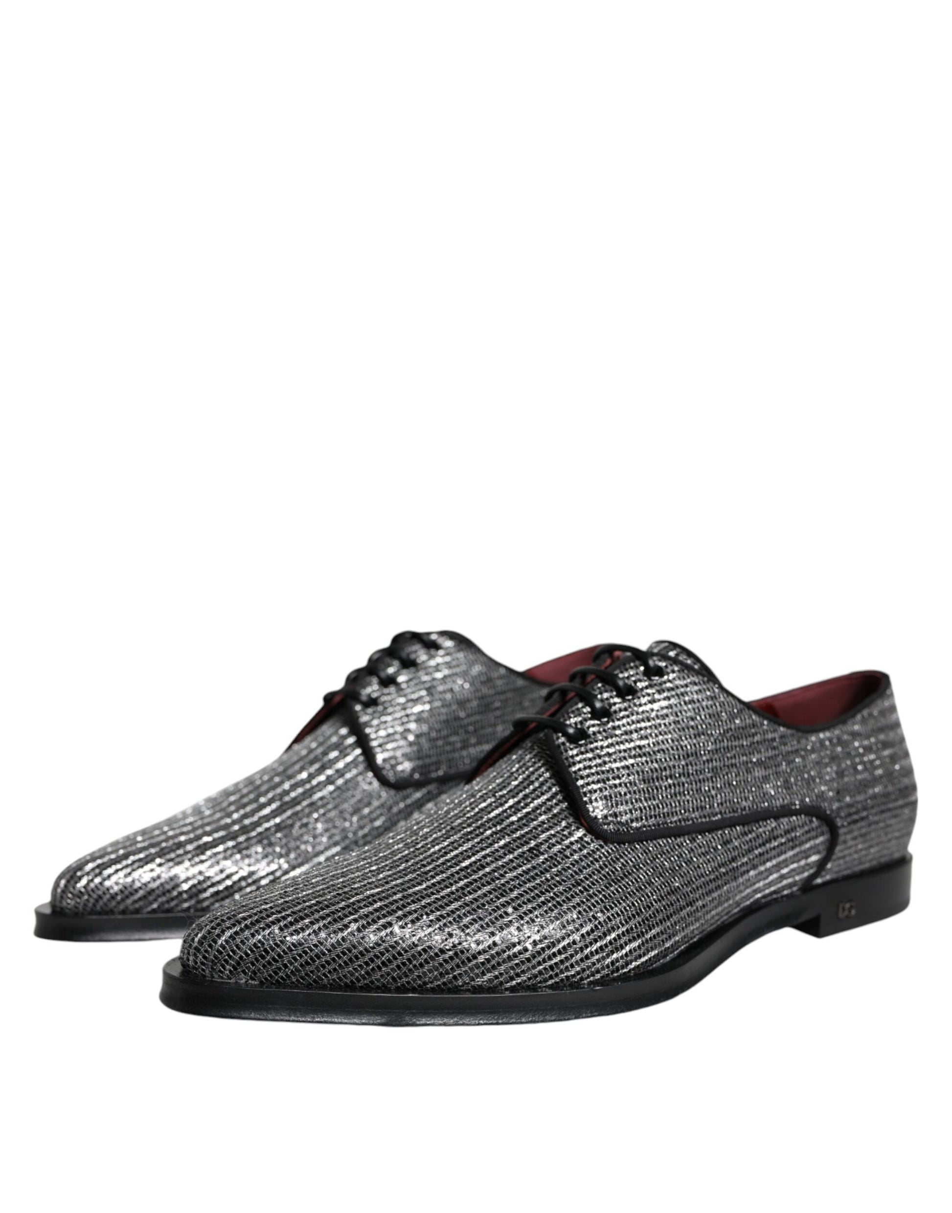 Silberne Derby-Schuhe aus Polyurethan für formelle Anlässe