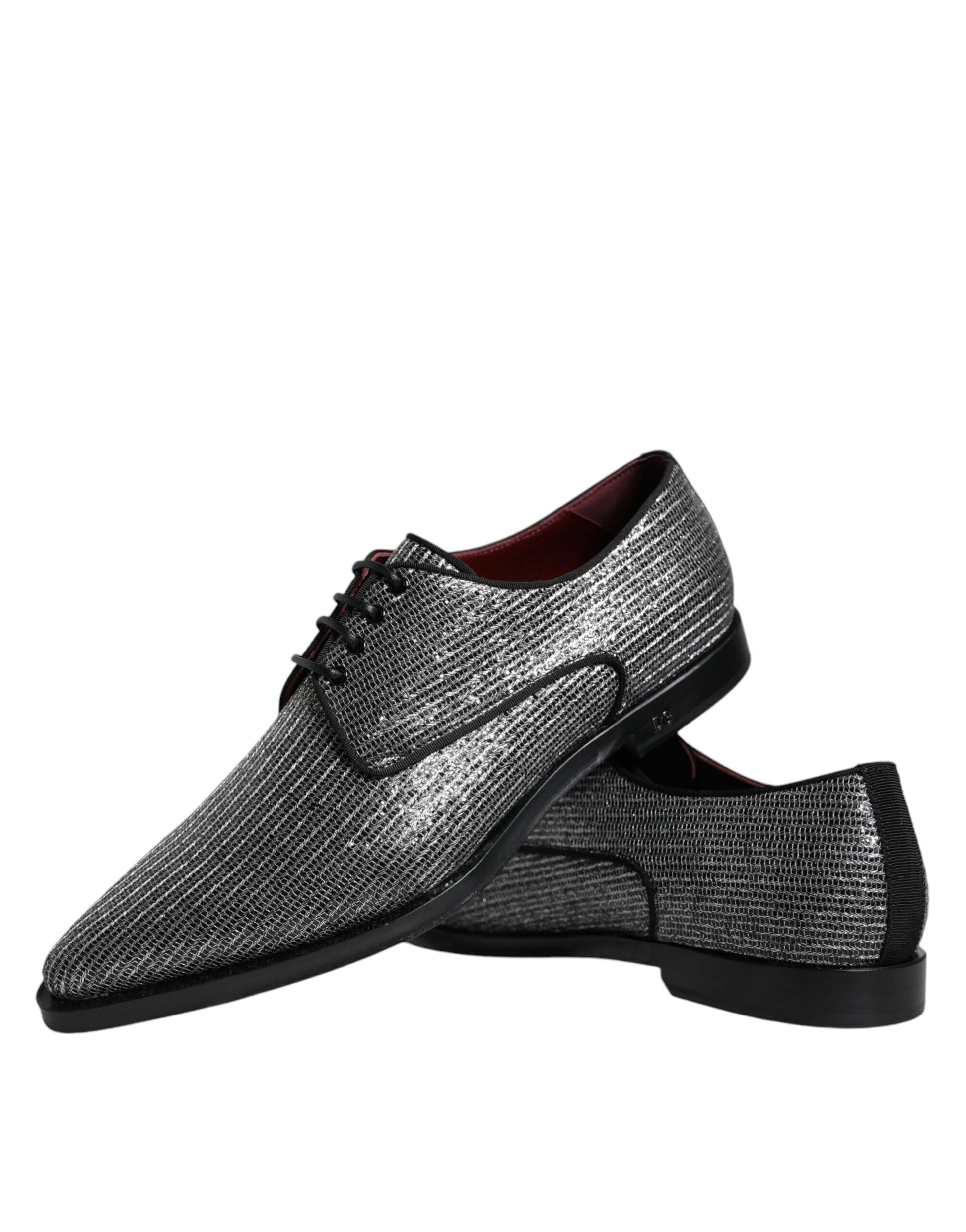 Silberne Derby-Schuhe aus Polyurethan für formelle Anlässe