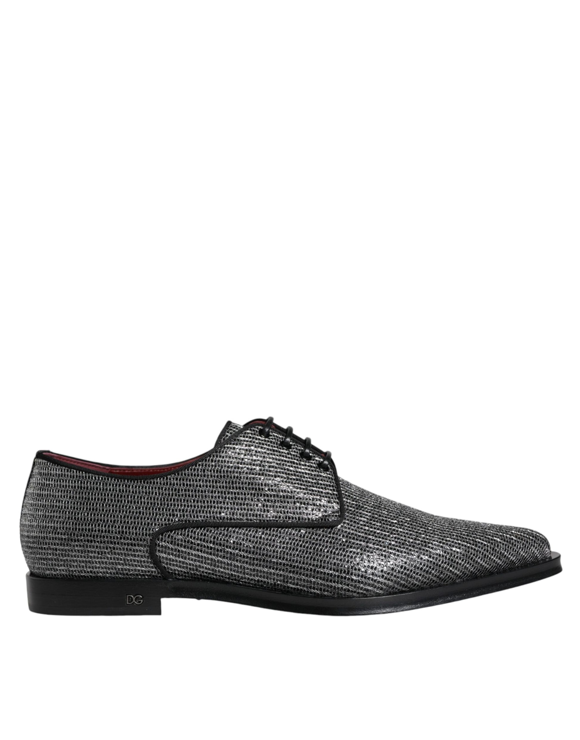 Silberne Derby-Schuhe aus Polyurethan für formelle Anlässe