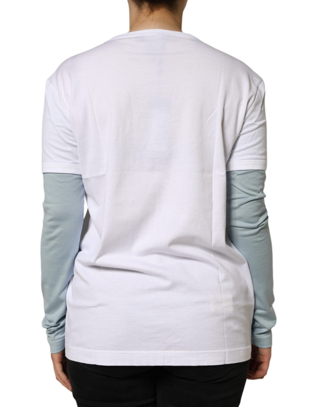 Weißes Rundhals-T-Shirt aus Baumwolle mit Logo-Print