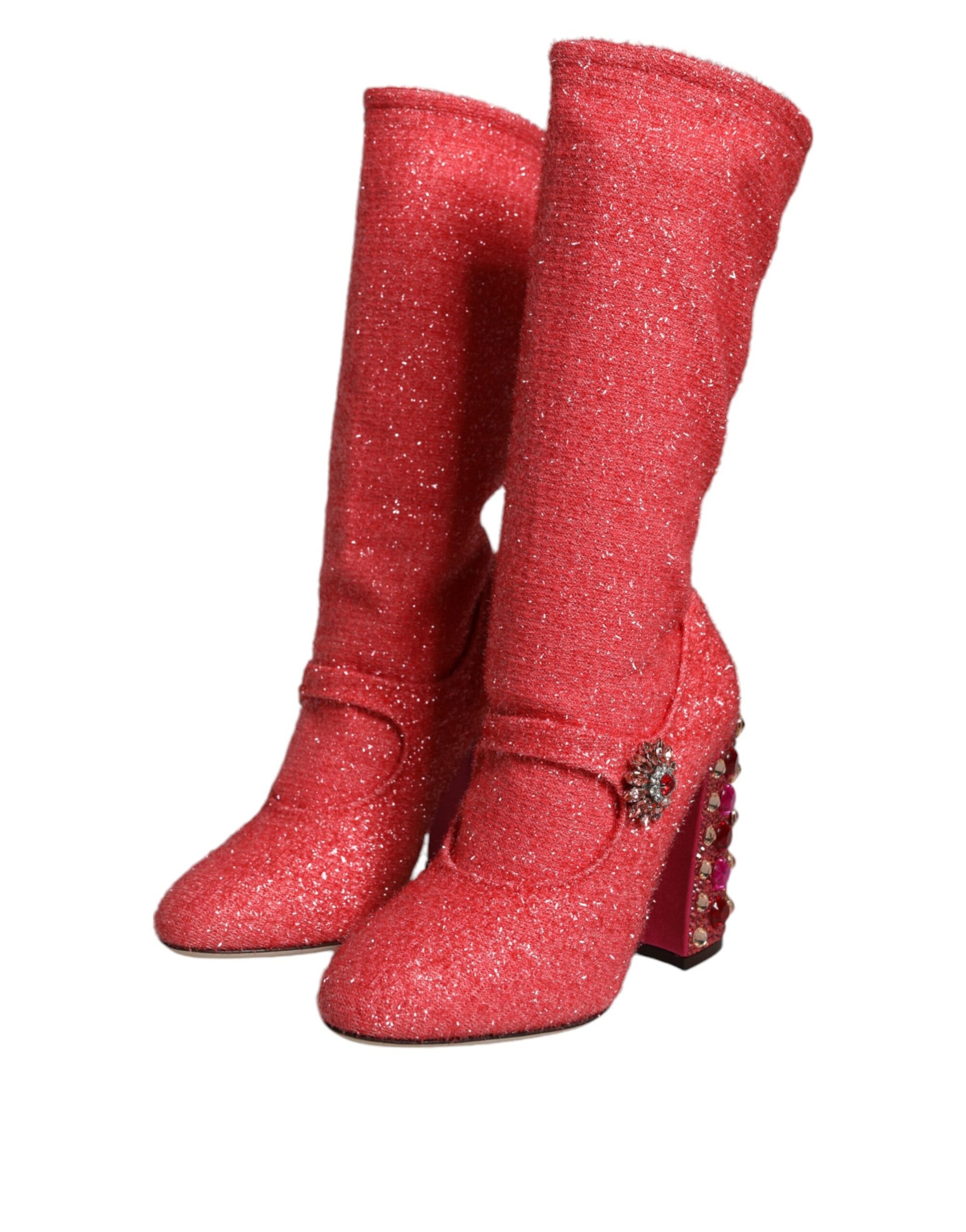 Rosa Kristall Lurex Fantasy Hohe Stiefel Schuhe