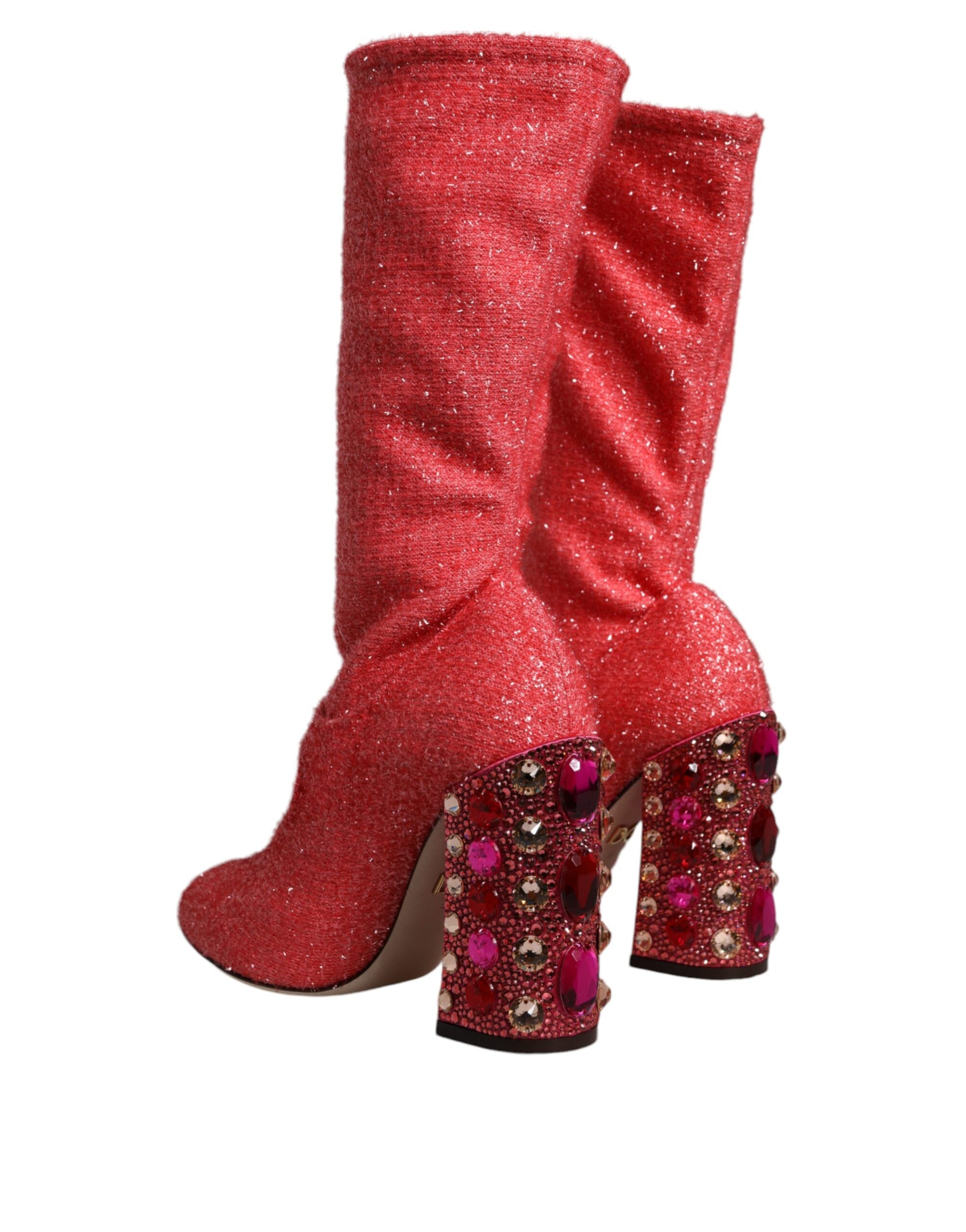 Rosa Kristall Lurex Fantasy Hohe Stiefel Schuhe