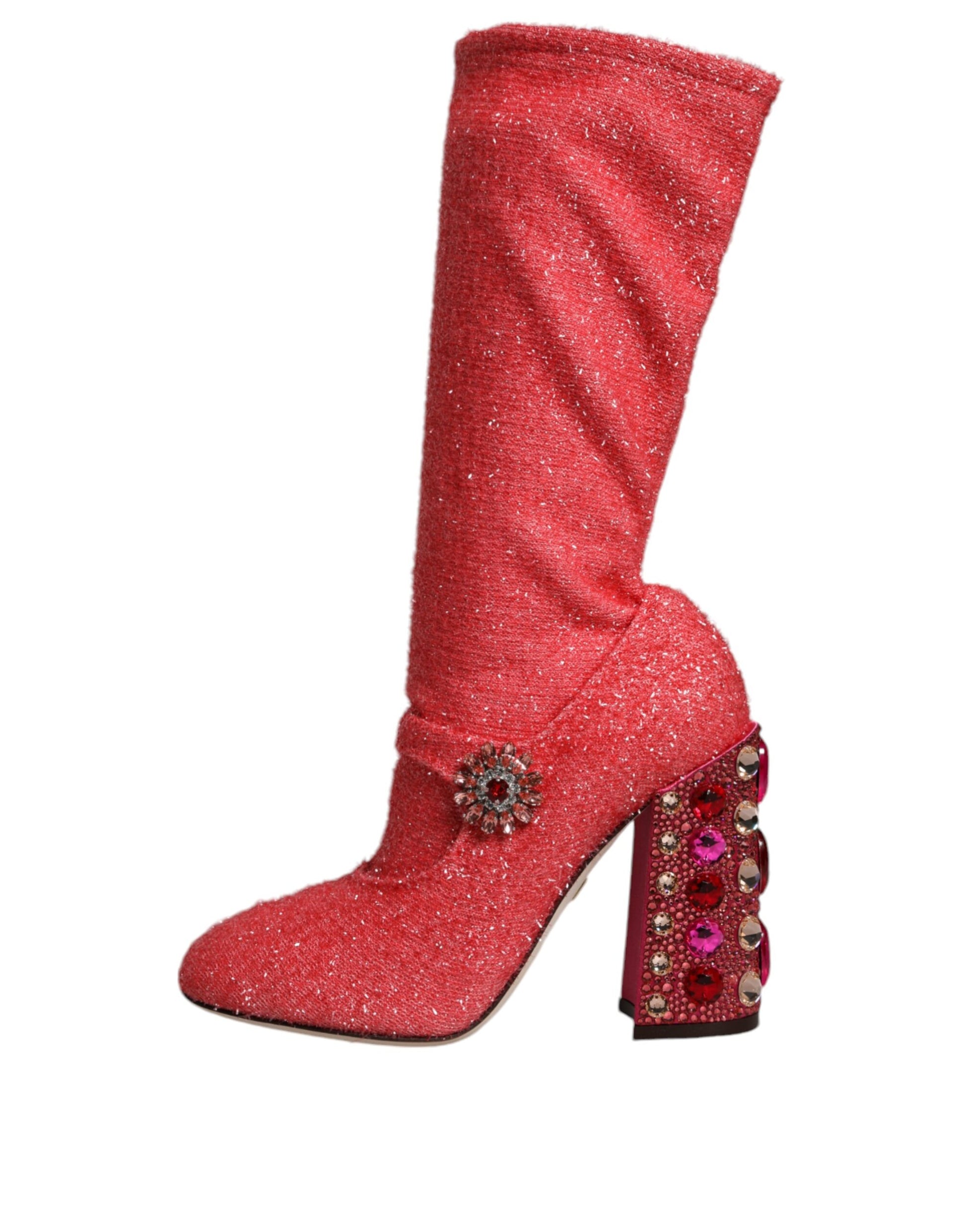 Rosa Kristall Lurex Fantasy Hohe Stiefel Schuhe