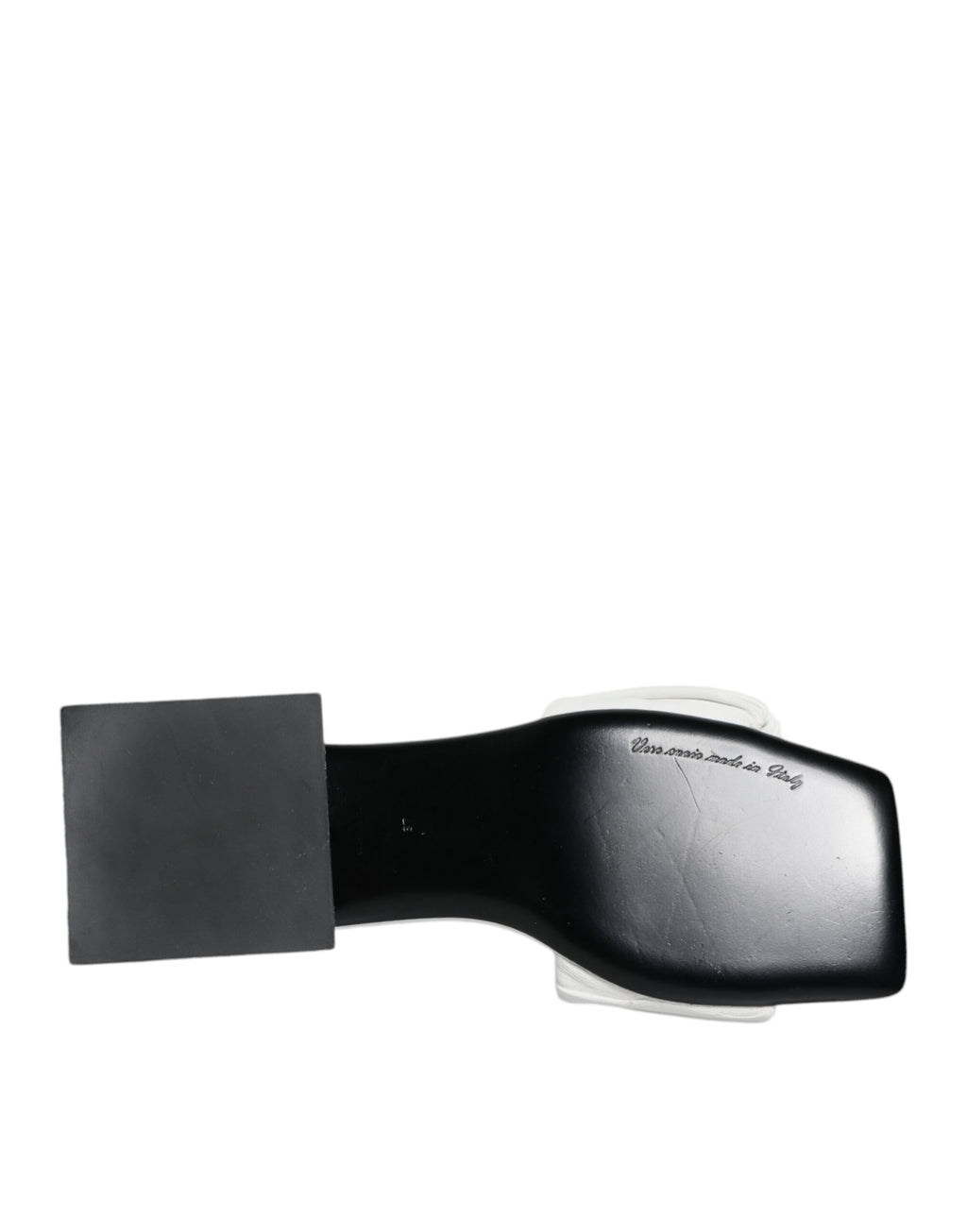 Weiße Leder-Slides Flats Sandalen Schuhe