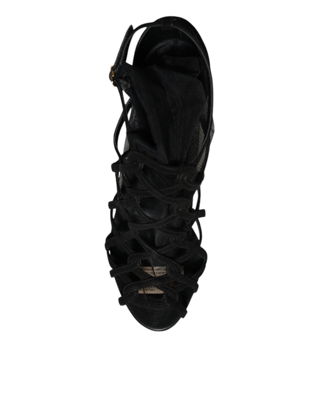 Schwarze Tüll Stretch Heels Sandalen Schuhe