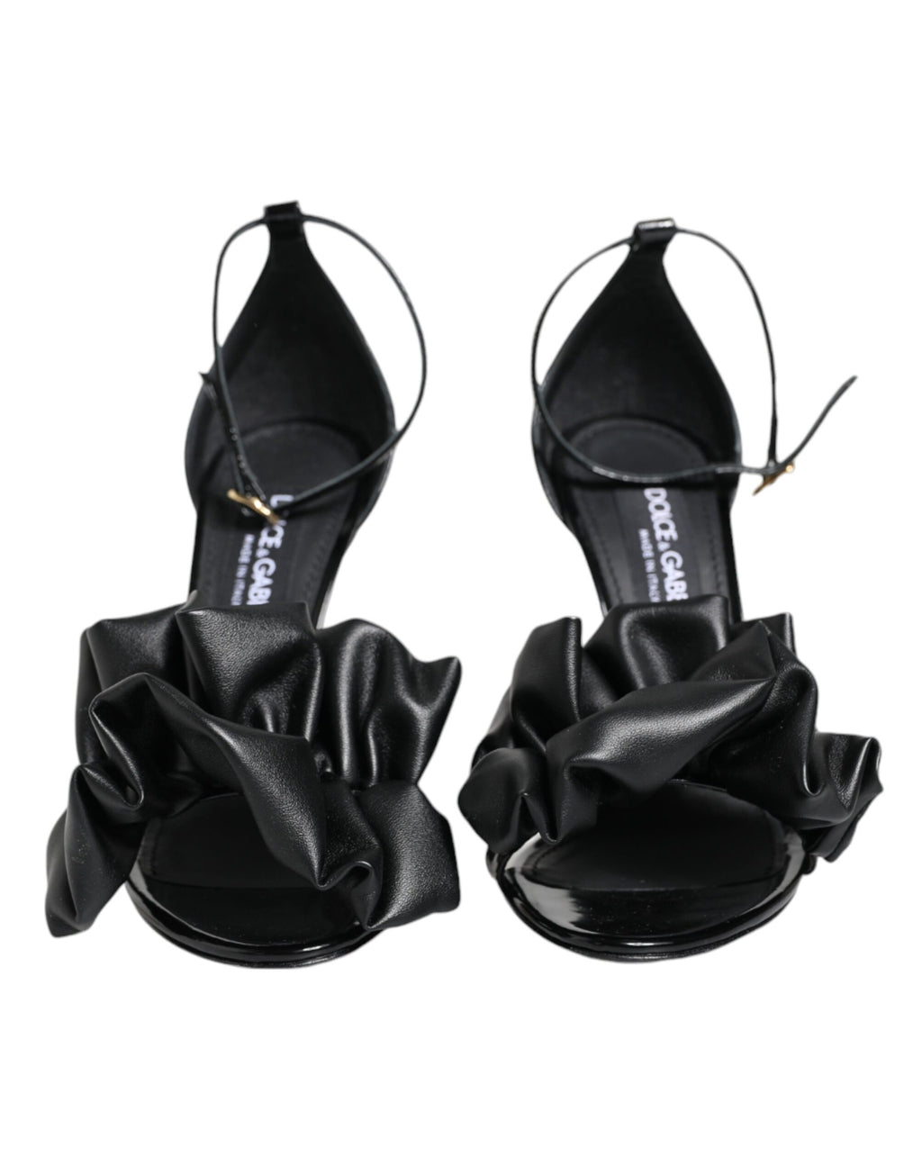 Schwarze Sandalen aus Leder mit Knöchelriemen