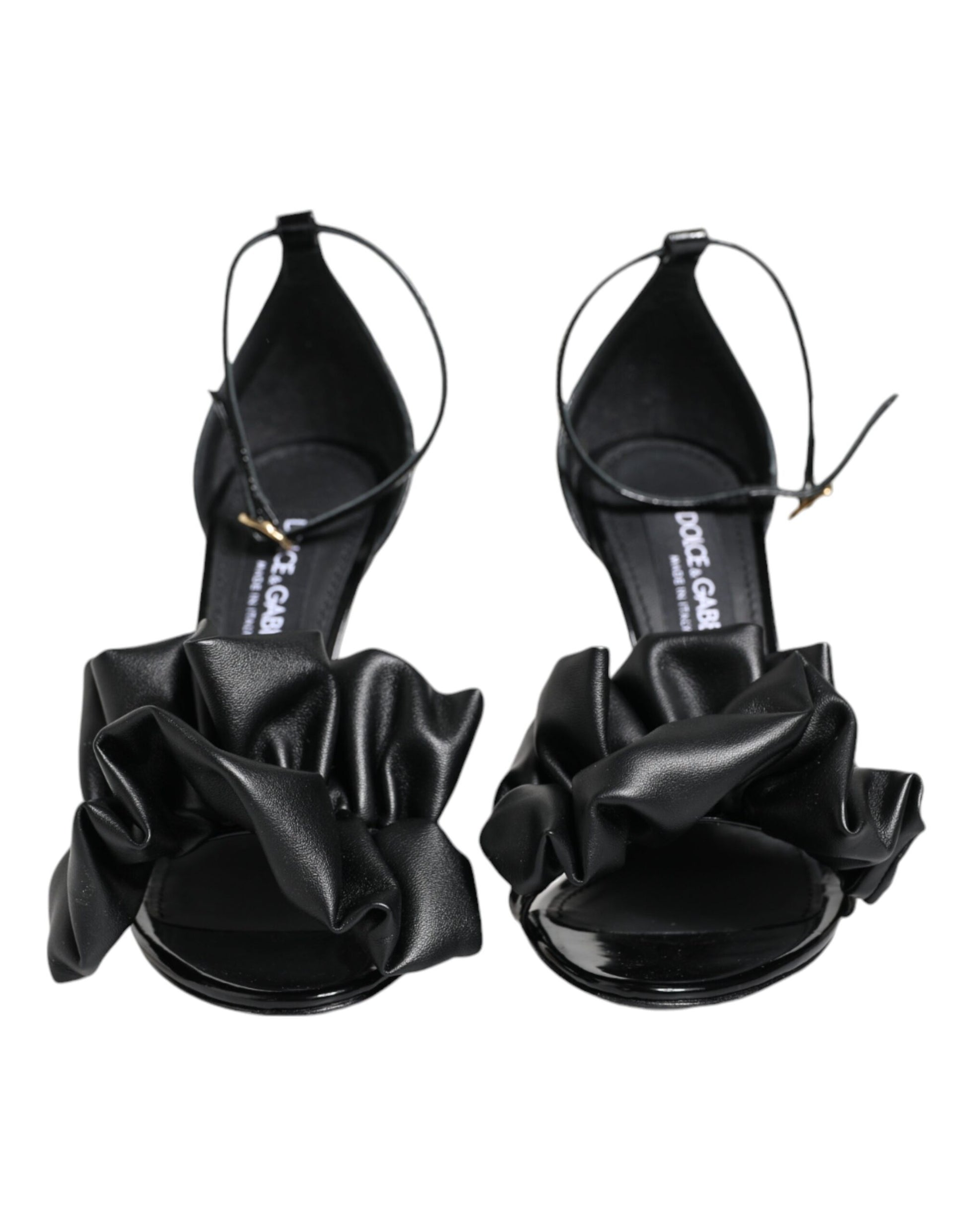 Schwarze Sandalen aus Leder mit Knöchelriemen