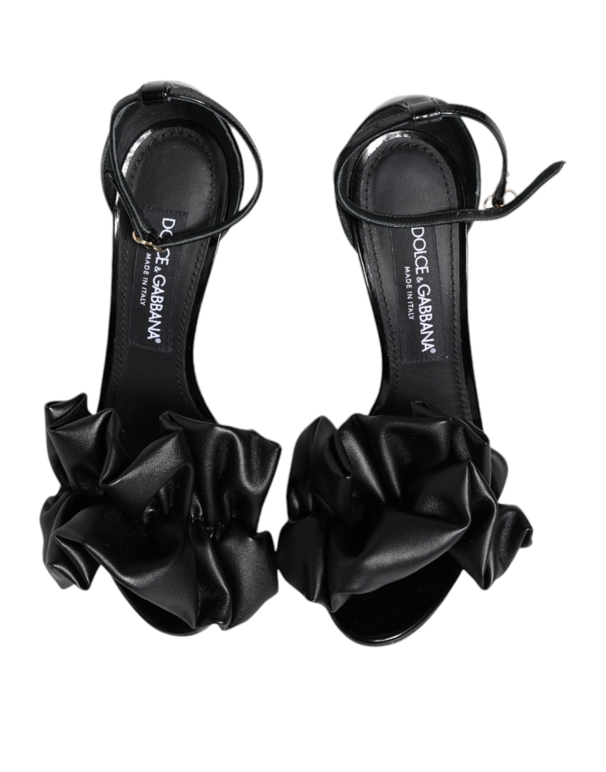 Schwarze Sandalen aus Leder mit Knöchelriemen