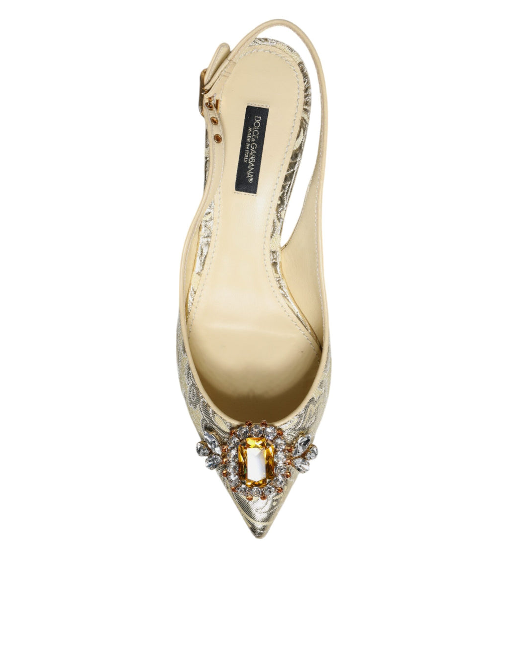 Gold Kristall Pumps Heels Slingbacks Schuhe