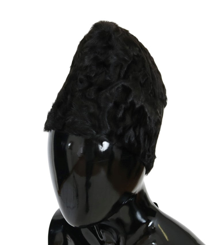 Schwarze Xiangao-Lammfellmütze