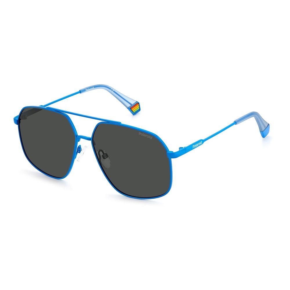Blaue Sonnenbrille aus Edelstahl