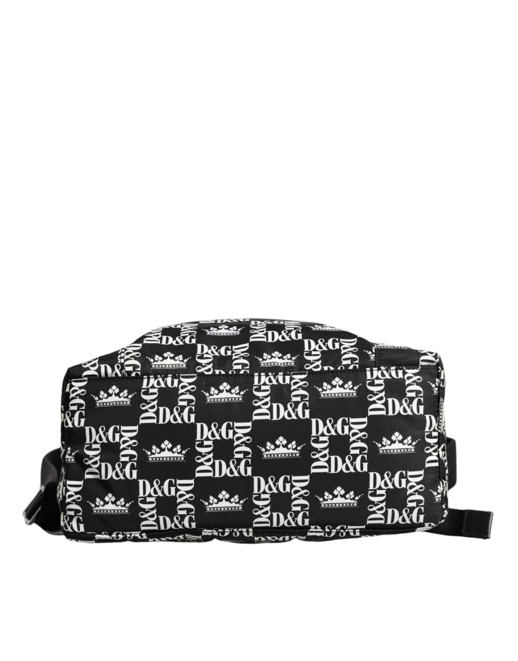 Schwarz-weißer Rucksack aus Nylon mit DG-Kronenlogo
