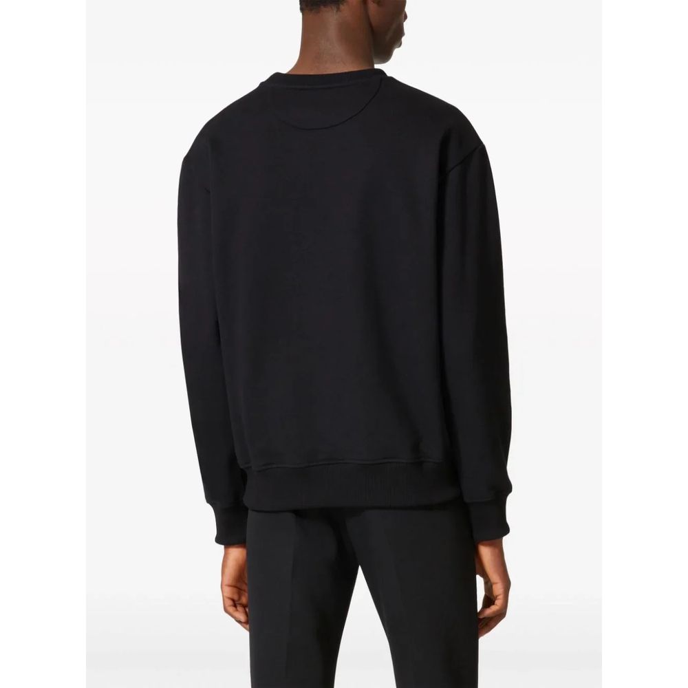 Schwarzer Baumwollpullover