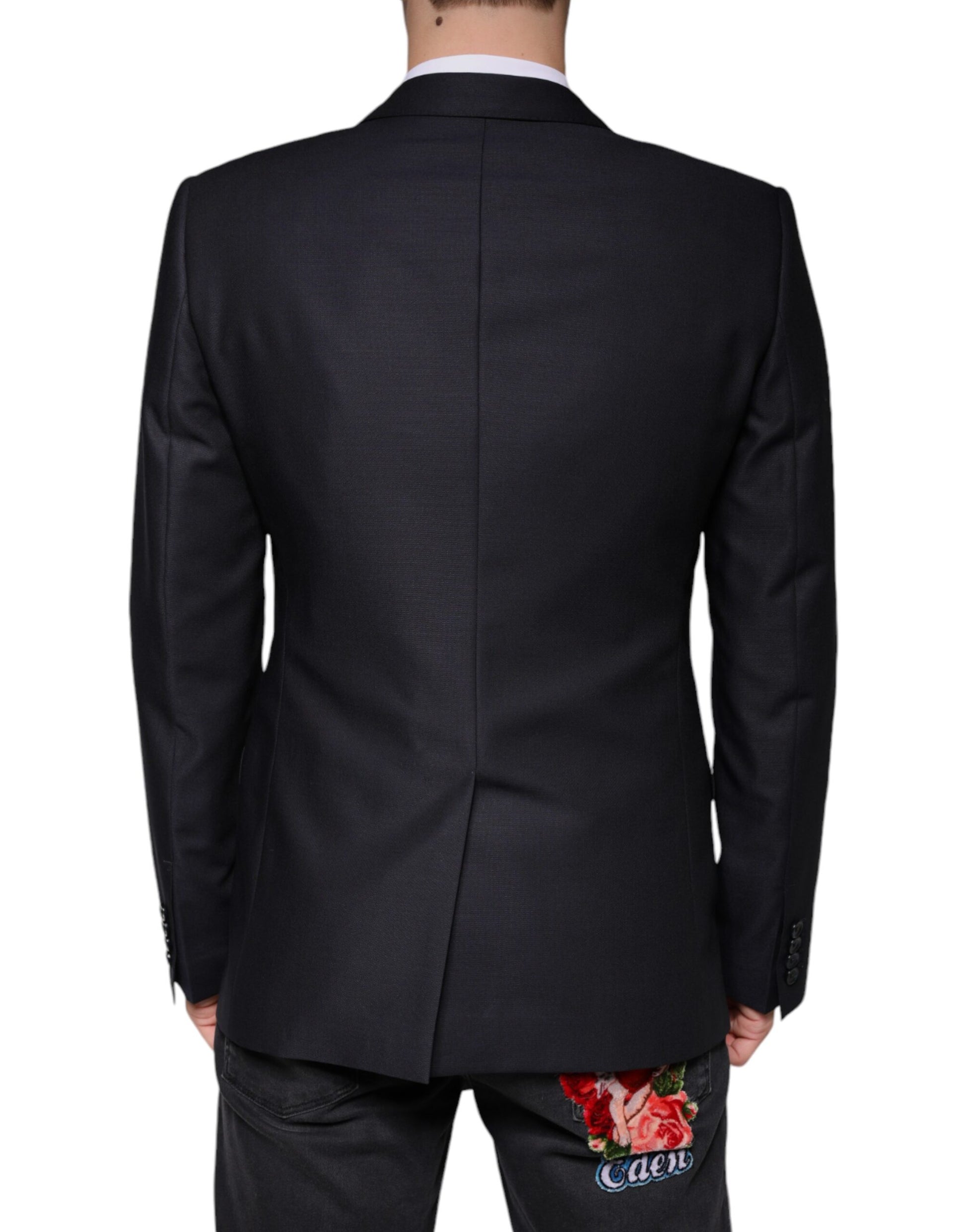 Dunkelblauer einreihiger Blazer aus Wolle
