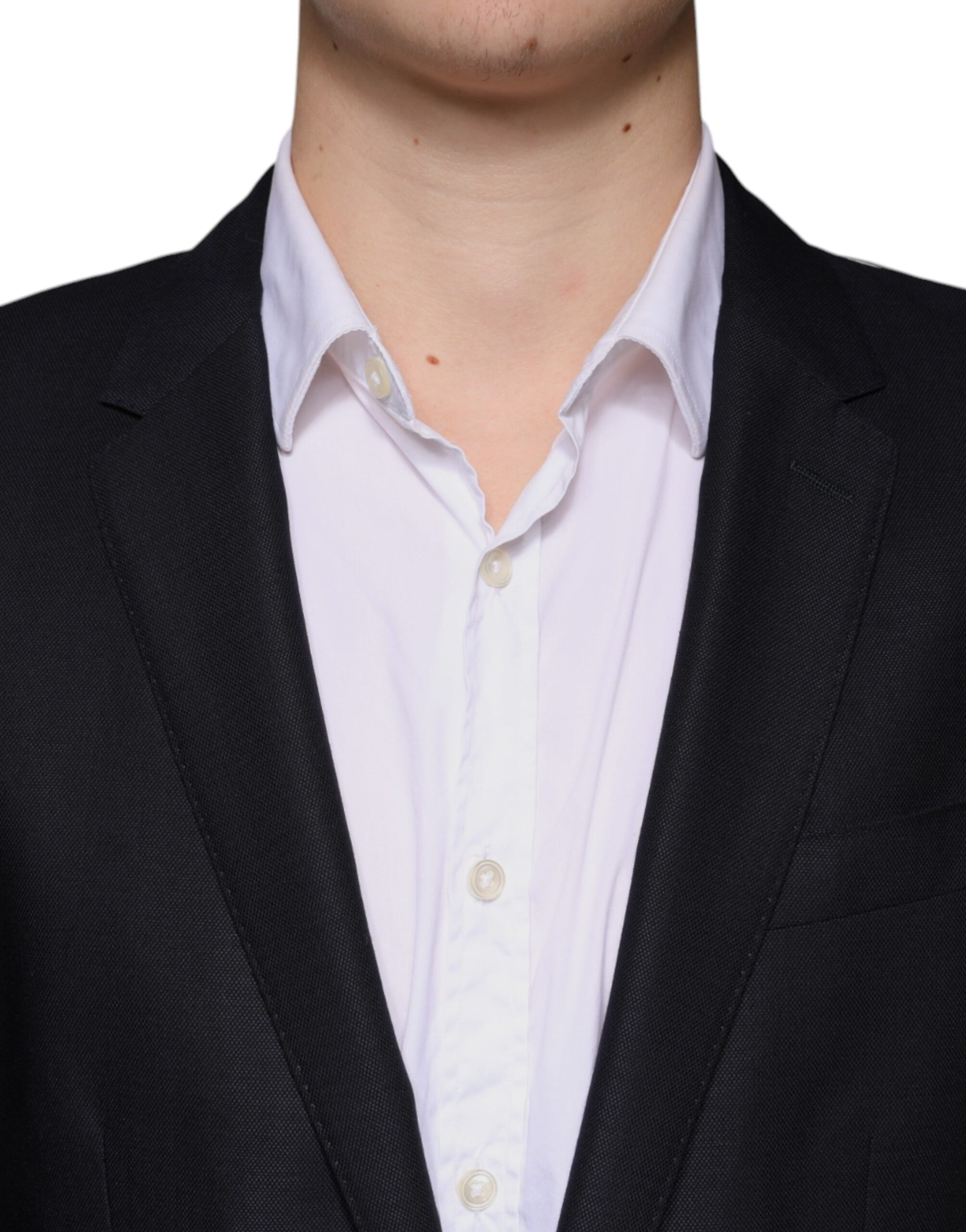 Dunkelblauer einreihiger Blazer aus Wolle