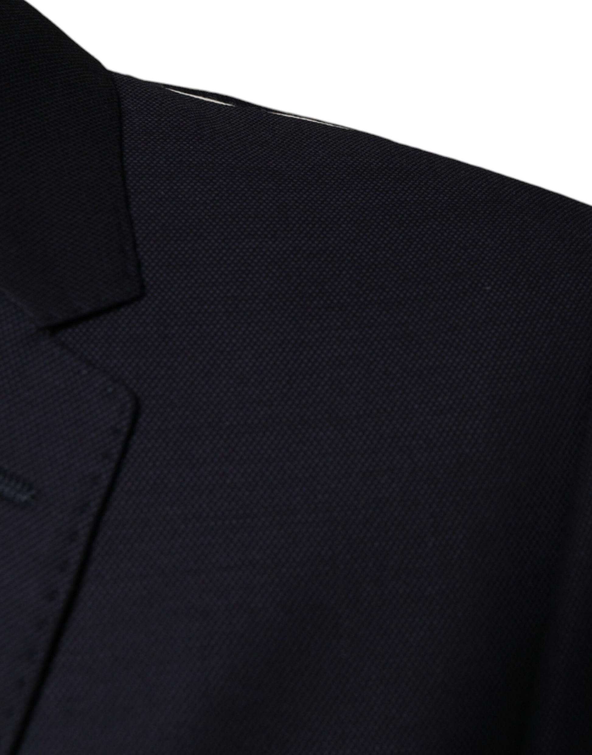 Dunkelblauer einreihiger Blazer aus Wolle