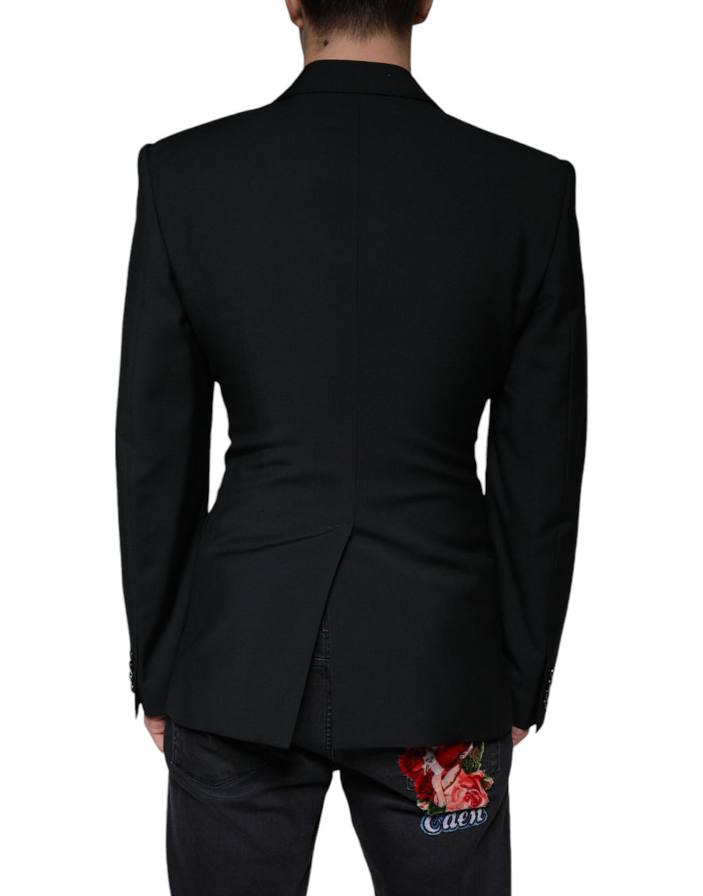 Schwarz-weißer einreihiger Blazer
