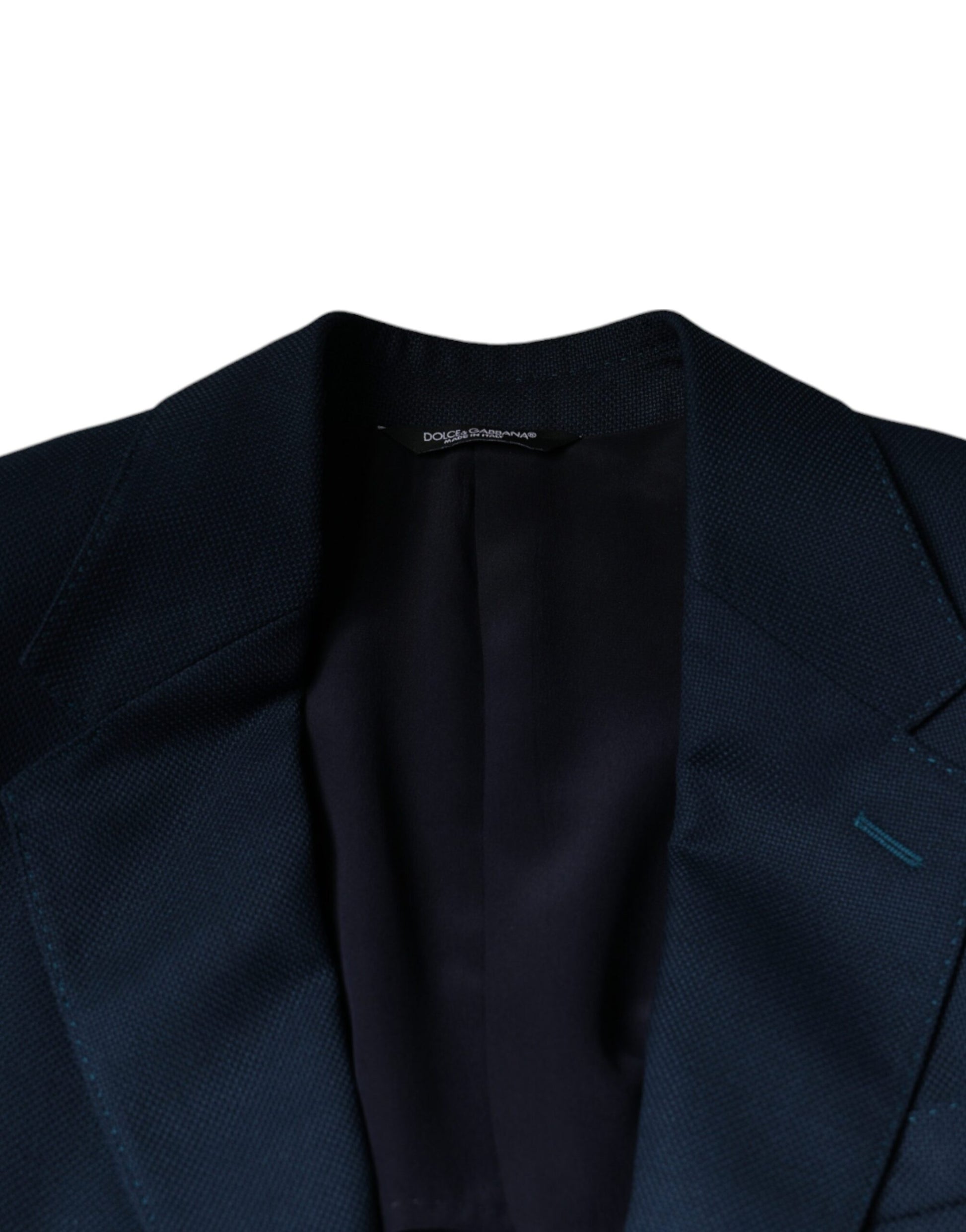 Blauer einreihiger Blazer aus Wolle mit Logo
